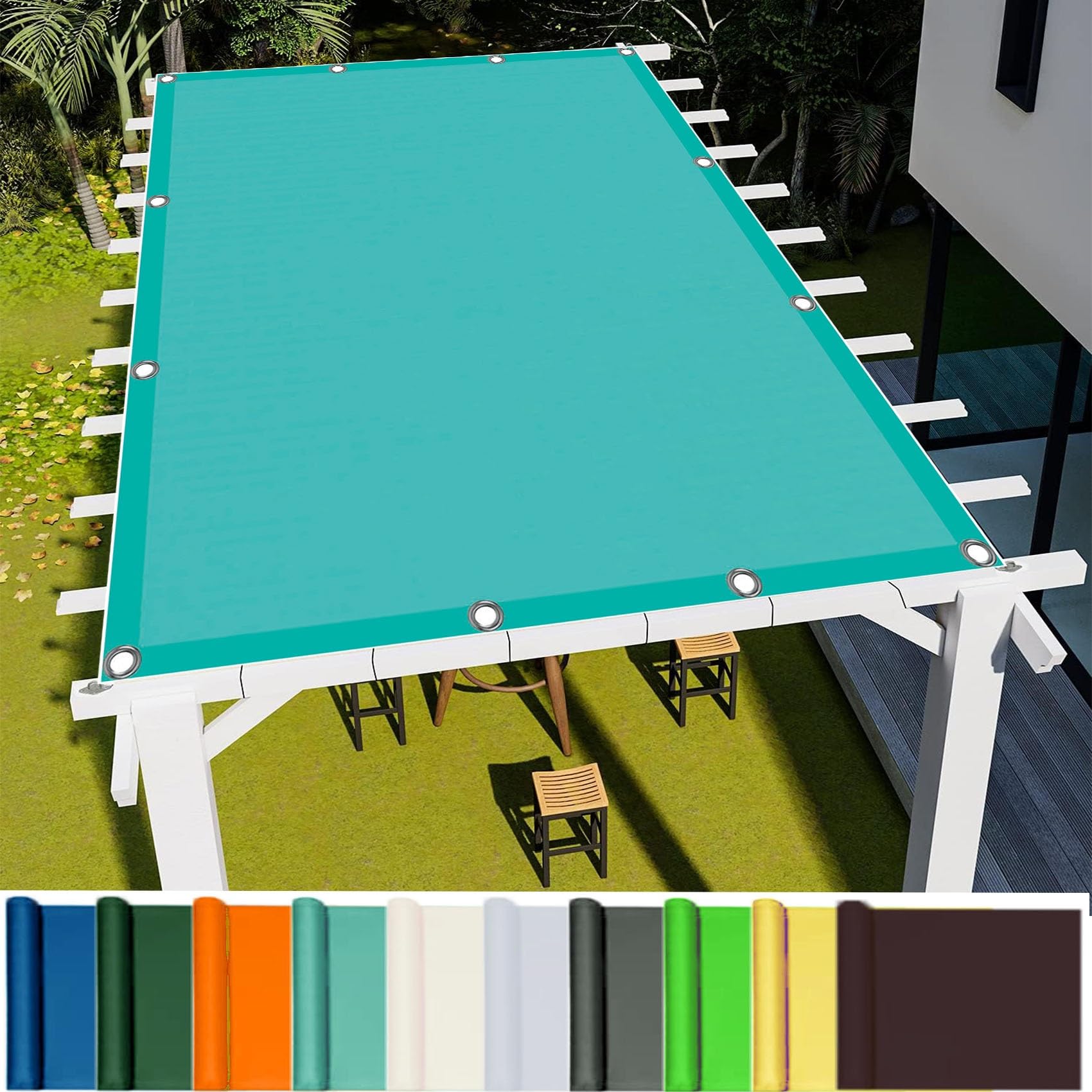 WQPMNYG Sun Shade Sail 1.2 x 1.2m Waterproof Garden Canopy with Rope Sky Blue