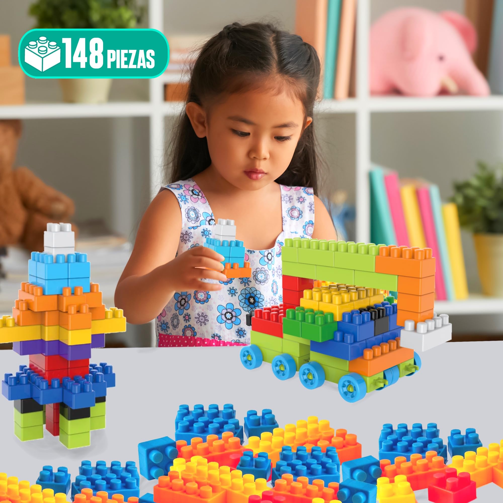 Set De 310 Bloques De Construcción De Colores – Juguete Educativo De Plástico ABS Para Niños De 3 A 5 Años, Fomenta La Creatividad Y La Coordinación