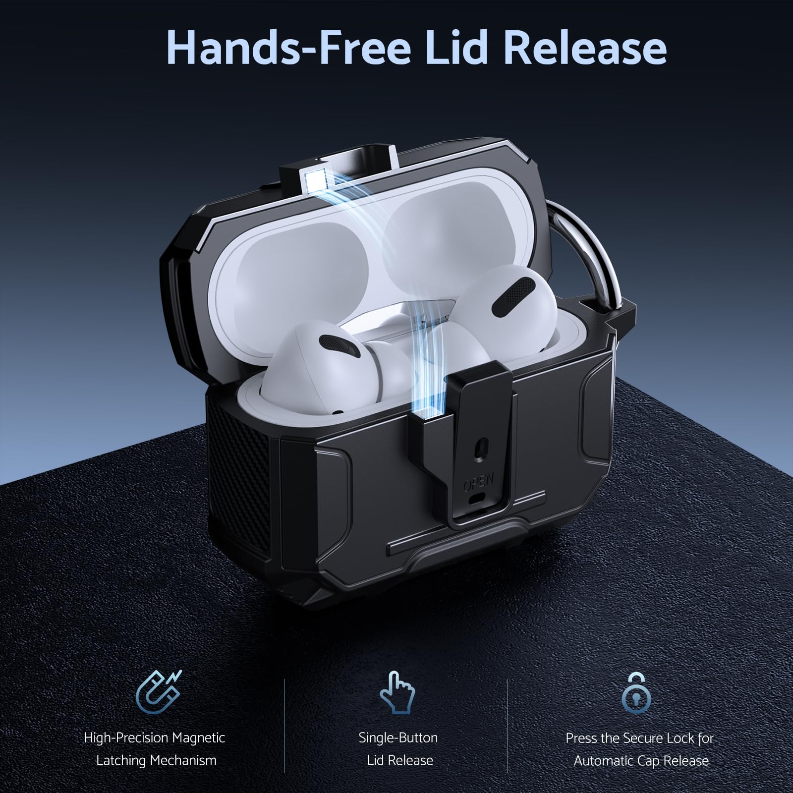 DASFOND Armor Earphone Cover Airpods Pro Case, Military Grade Full Body Shockproof Protection Hard Case - Image 4