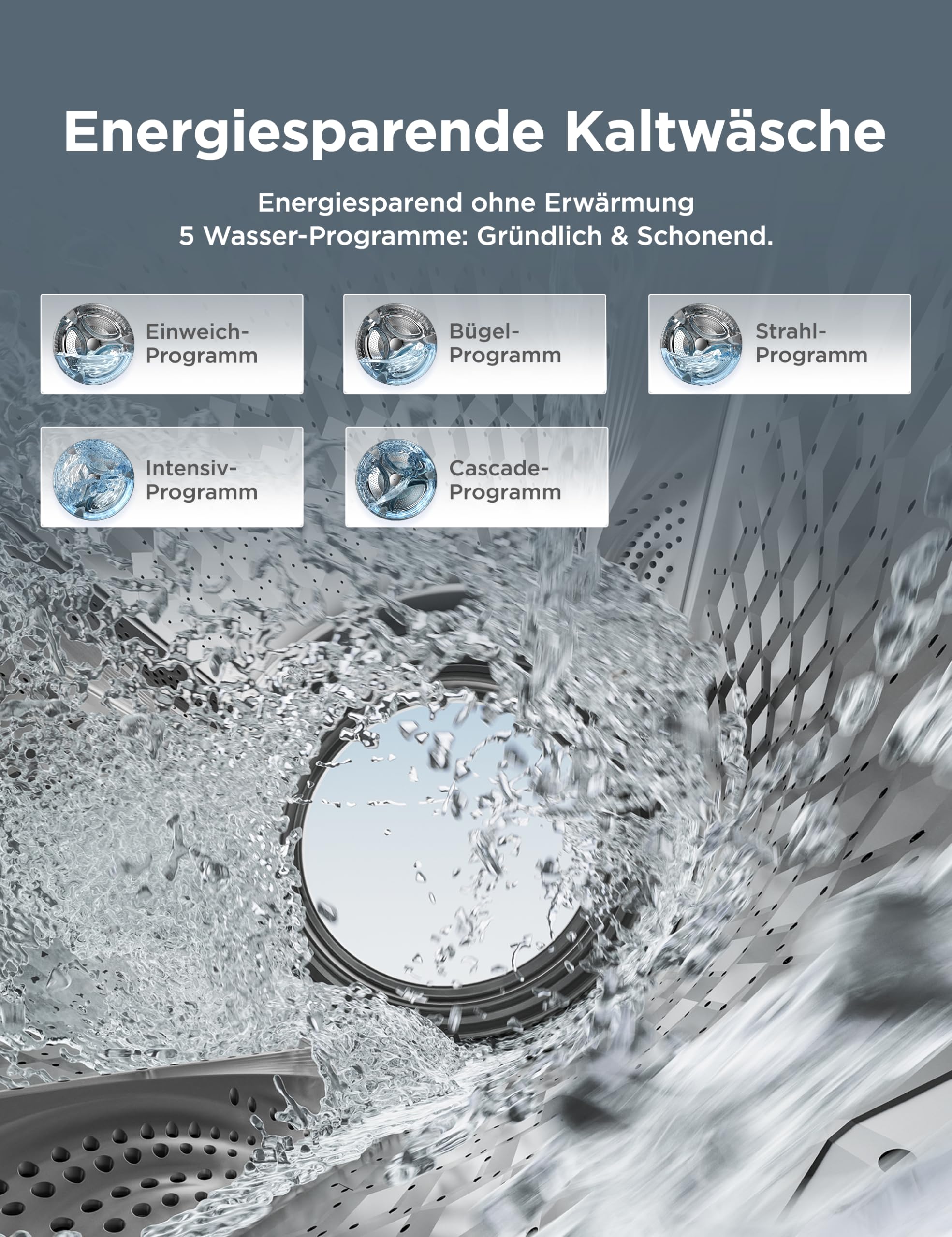 Midea Waschtrockner 8/6 kg EEK A-10% BLDC Inverter Motor weiß MFV3ED80BA10 | Waschen und Trocknen, Woolmark & Sportpflege, 15 Min Schnellwäsche, Steam Wash, Kaltwäsche, 95°C Hygiene, Quick‑Dry