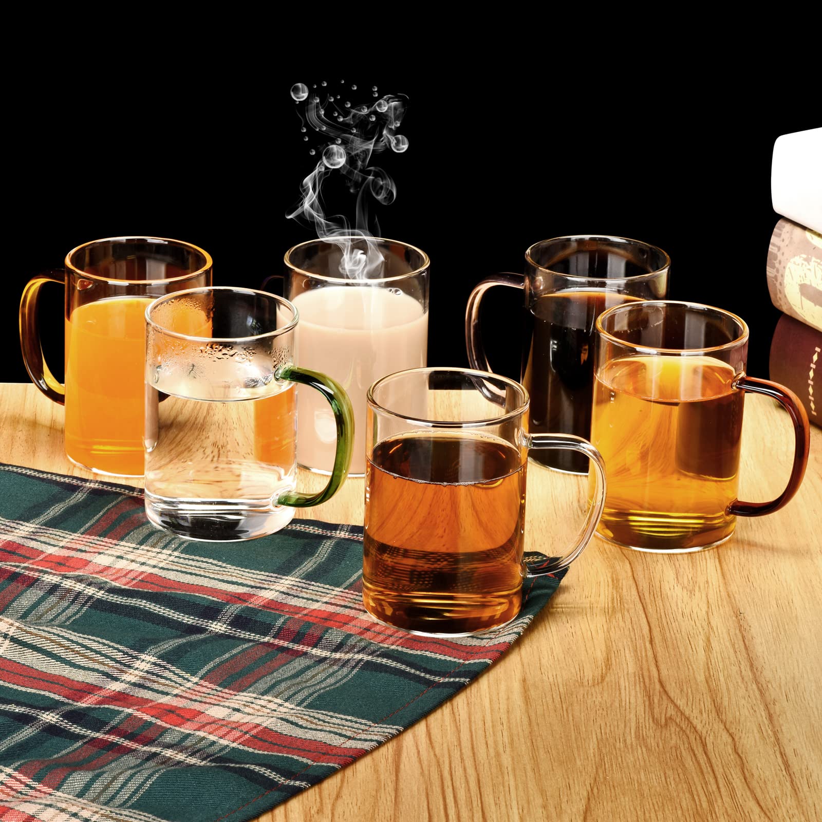 Bicchieri, Set di 6 tazze da caffè in vetro da 320 ML, ecologico Smooth Rims, Alta Occhiali di qualità per feste, matrimoni, idea regalo