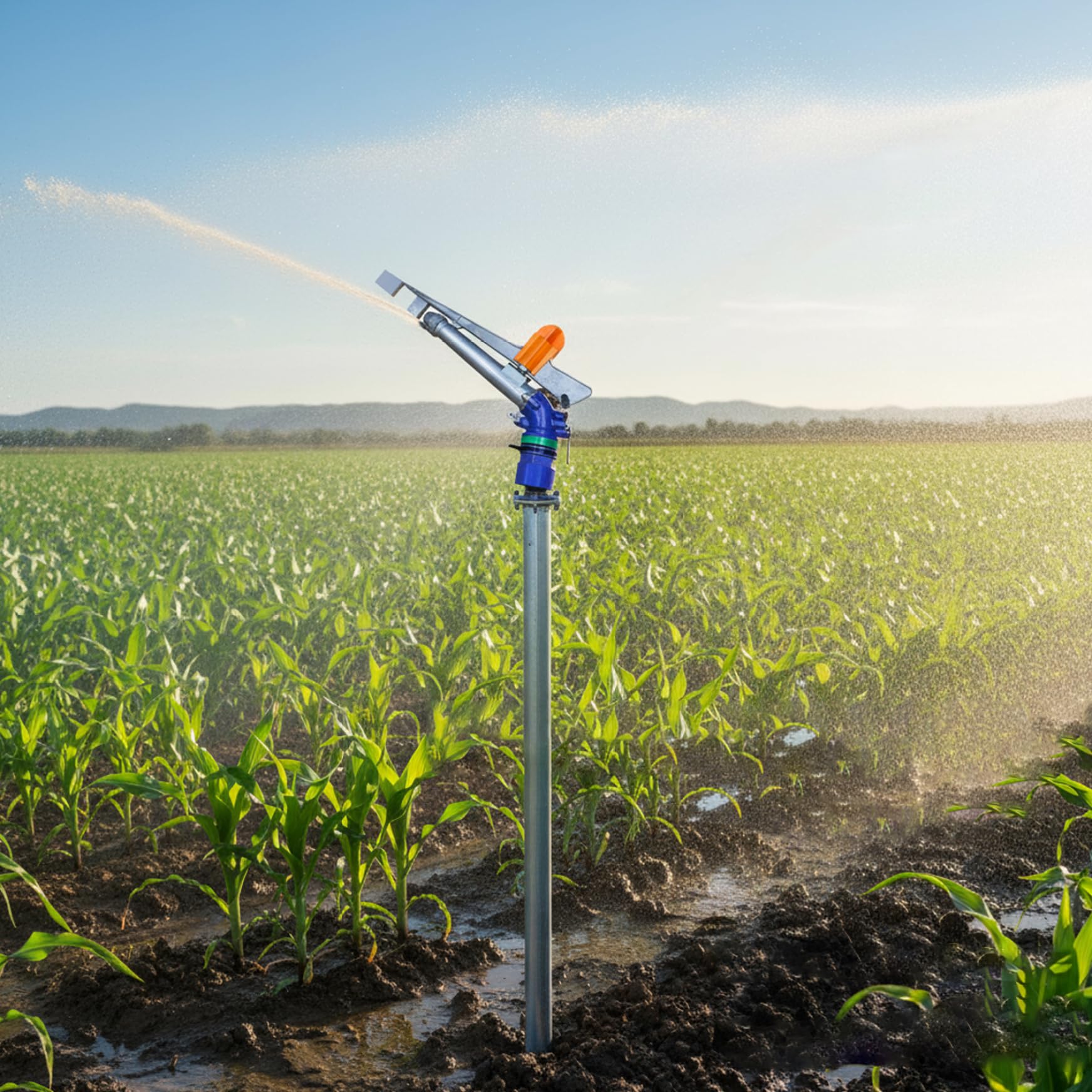 Arroseur sur trépied | Arroseur d'irrigation, Irrigation en Alliage, Eau rotative Automatique avec Deux Buses, Pistolet à Couverture pour Terres agricoles, Jardin, Suppression de la poussière