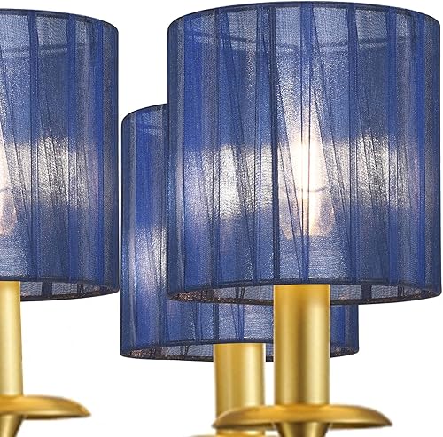 Miniatura 6 de LAMPWELL LYON - Pantallas de organza pequeñas con clip para lámpara de pared, juego de 2, tambor pequeño, 5.2 x 5.2 x 5.2 pulgadas de alto, cinta