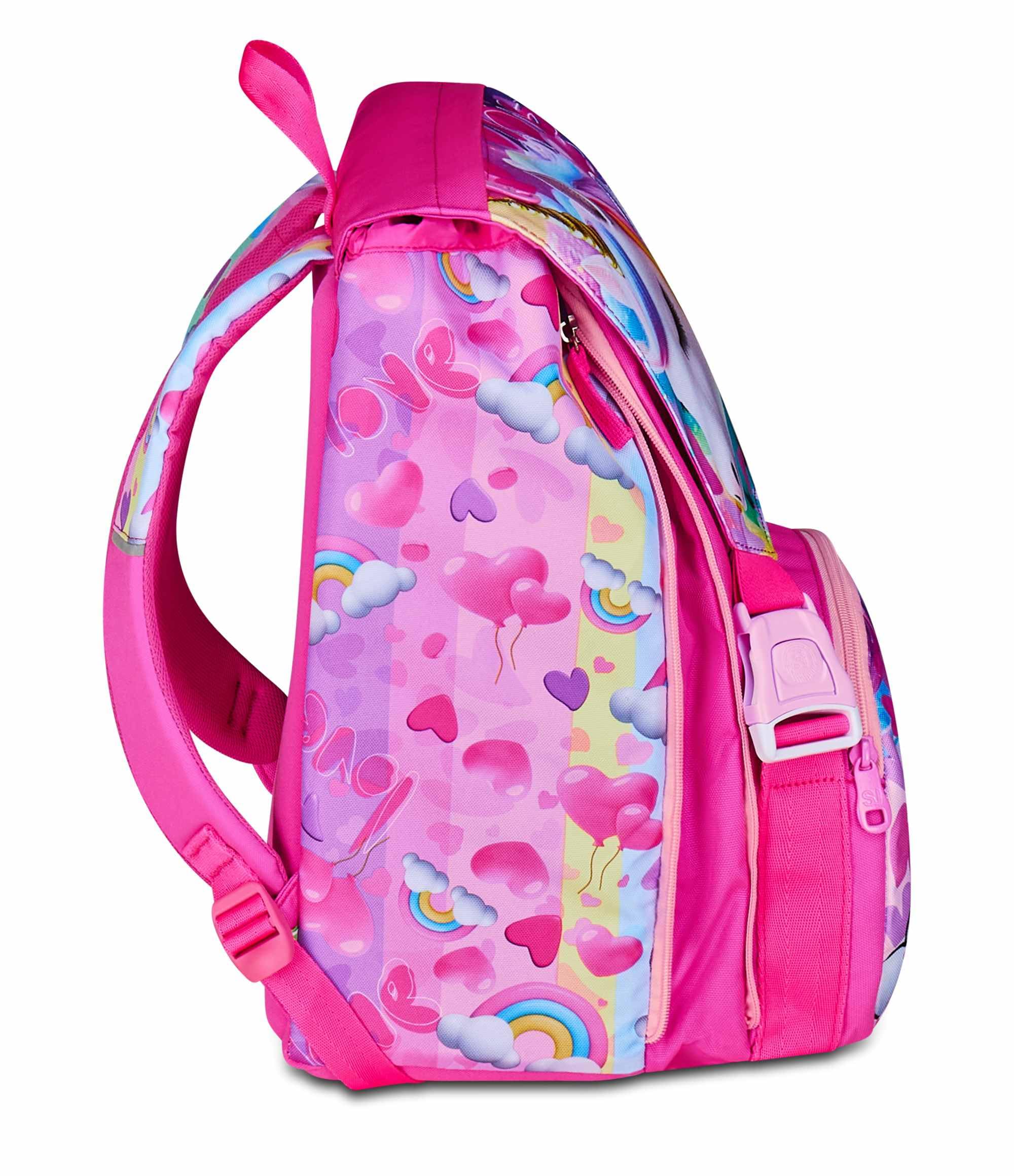 SJ GANG STYLE JAM GANG Zaino Scuola Estensibile Big, Fucsia, Zaino con Divisorio Interno, Tasca Superiore con Ali a Scomparsa, Tasca per Borraccia, 24 L, Zaino Scuola Elementare, Zaino Bambina