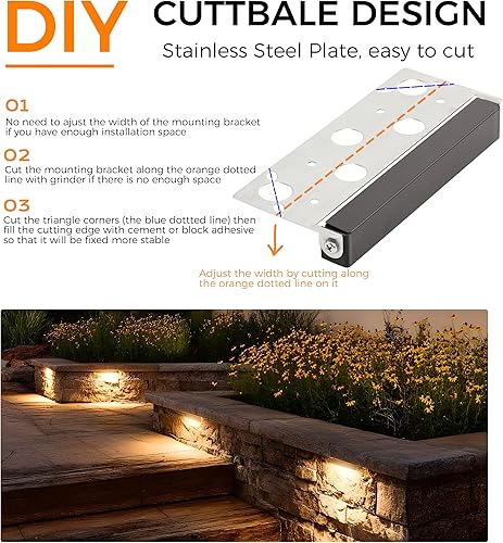 Miniatura 5 de CLOUDY BAY Paquete de 6 7 pulgadas, 12V-15 VACCC, luz de pavimentadora de bajo voltaje, luces de pared de contención al aire libre, IP65