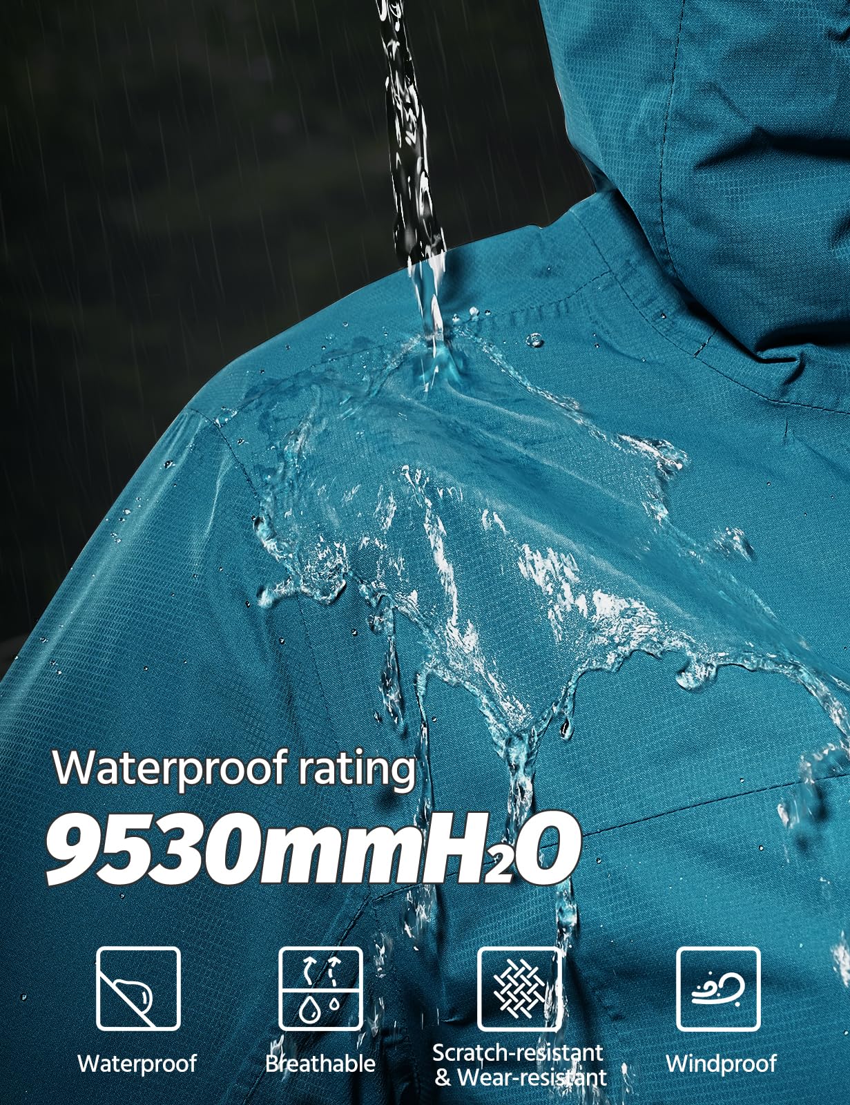 CMTOP Regenjacke Damen Wasserdicht Leichte Übergangsjacke Dünne Atmungsaktive Regenmantel mit Kapuze, Windbreaker Outdoorjacke mit Reißverschlusstasche für Frühling Herbst Sommer