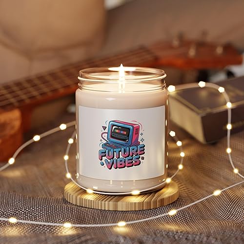 Miniatura 3 de Future Vibes Candle Y2K Cyber Holo Soy Candle, Retro Tech Chrome Text