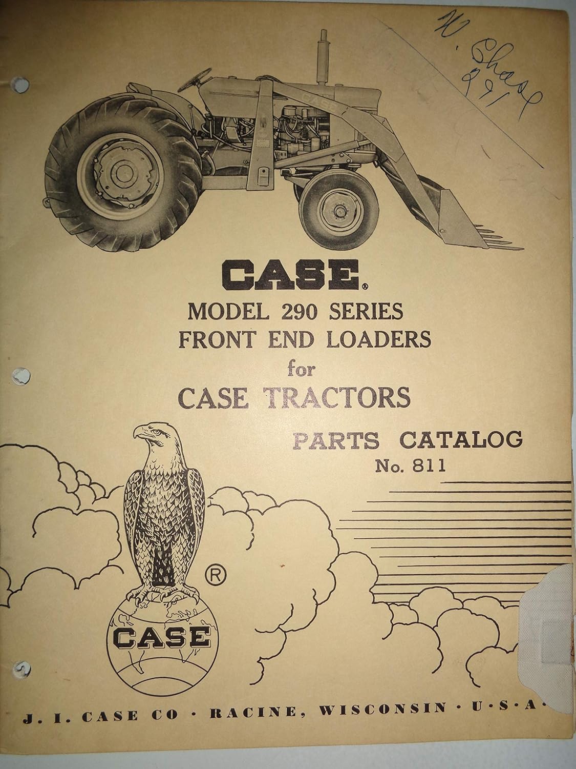 Case 290 Series Front End Loaders for Case Tractors Parts Catalog Book