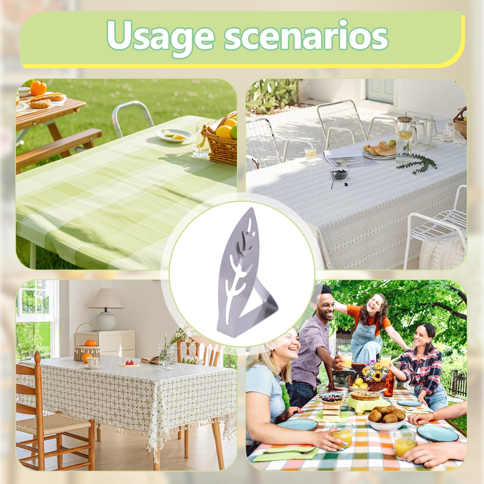 Pinces à Nappe En Acier Inoxydable - Lot De 10, épaisseur Max 4 Cm - Pour Fixer Nappes Intérieur/extérieur, Design Feuille