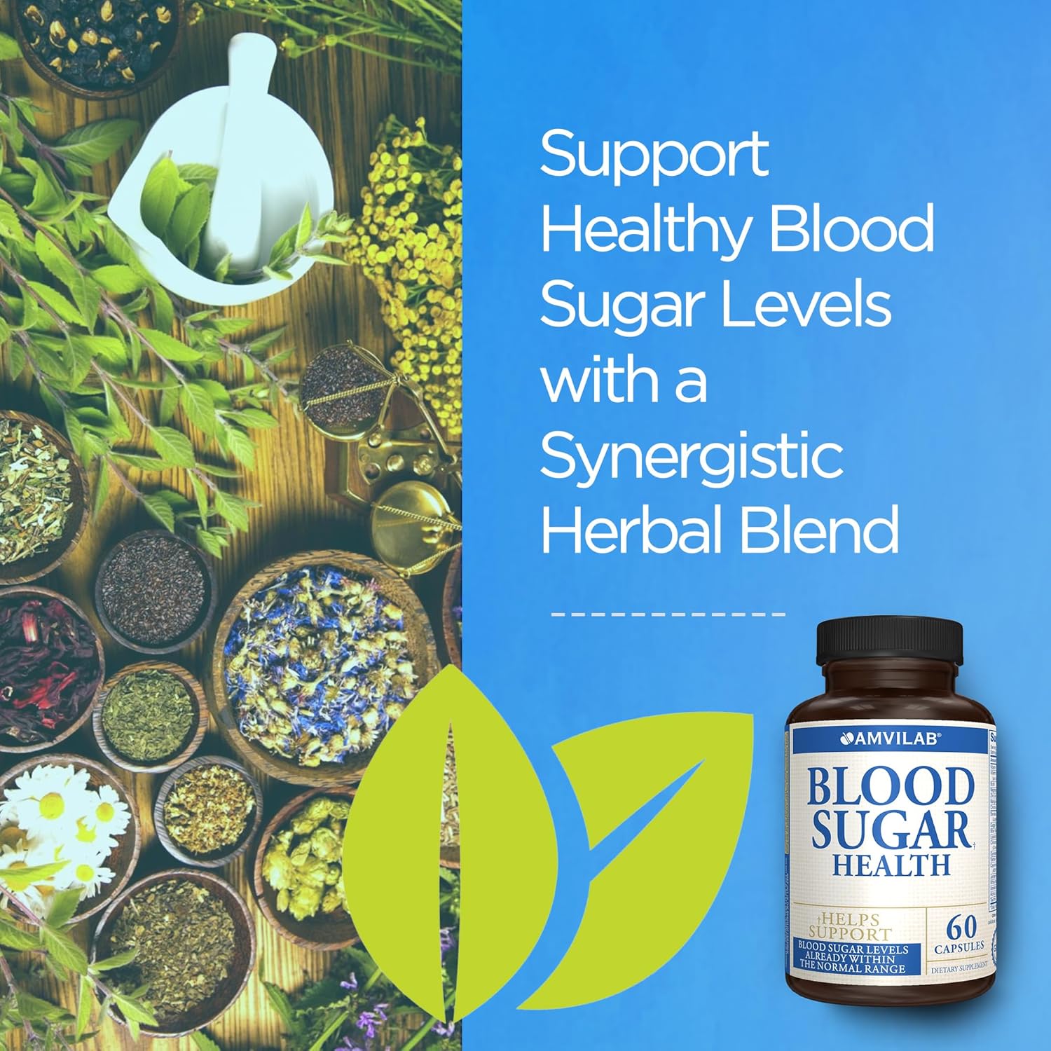 Blood Sugar Health Natural 20 Herbs and Vitamins with Cinnamon, Alpha Lipoic Acid to Support Health, Non-GMO, for Men Women, Supports Healthy Energy Levels - 60 Herbal Pills - 30 Day Supply - Image 4