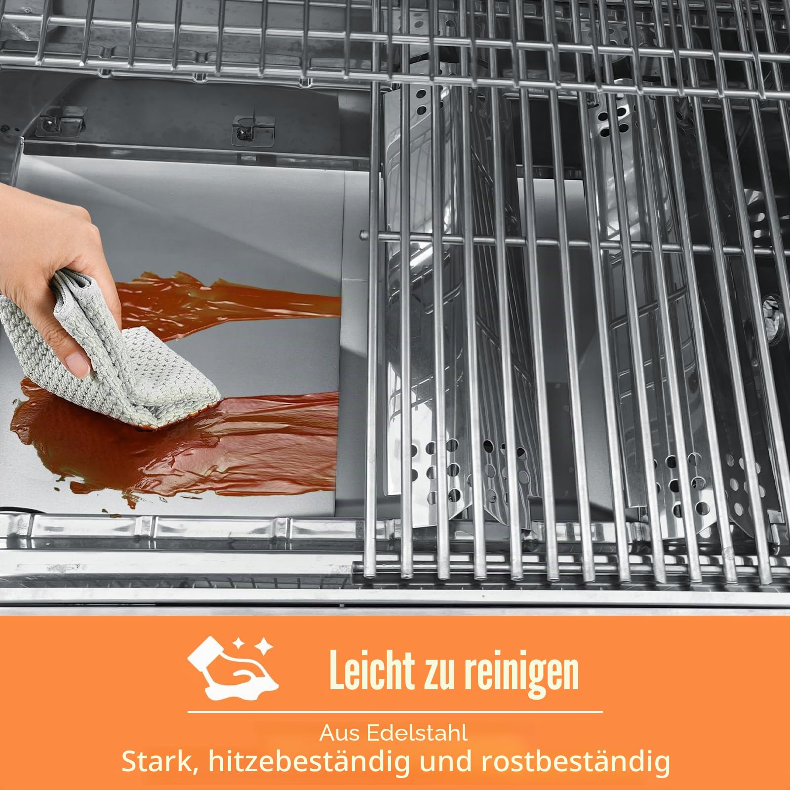 Uniflasy universal Fettauffangschale 60cm bis 80cm, Verstellbar Tropfpfanne für 3/4/5 Brenner Gasgrill von Charbroil, Dyna Glo, Nexgrill, Kenmore und mehr, Fettauffangschale