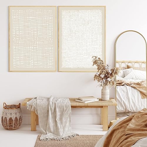 FEOFTIE Arte de pared neutro, póster abstracto de color beige, moderno, minimalista, impresión en lienzo marrón, arte neutro, arte de línea, arte