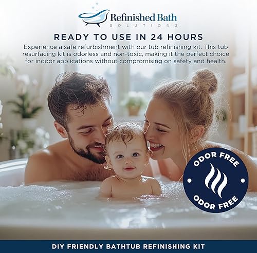 Miniatura 7 de Ekopel - Juego de reacabado en rollo para bañeras, sin olor, ultraduradero, nunca se descascara, aplicación fácil en 2 capas, fabricado en EE. UU.,