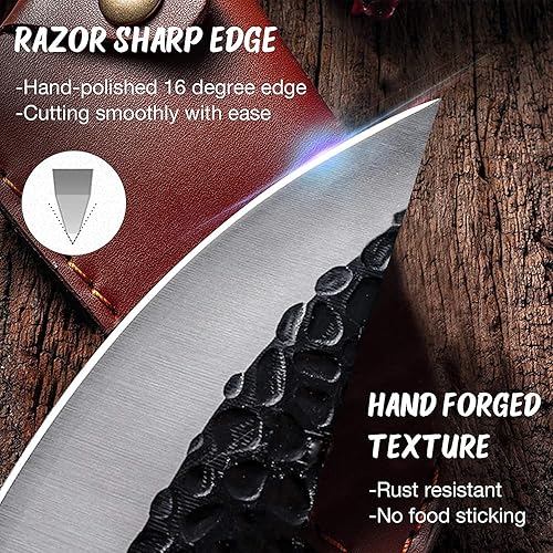 Miniatura 7 de Huusk Paquete de cuchillos de chef negros con cuchillos de cocina japoneses largos para cortar carnes, costillas, asados, frutas, barbacoa, idea de