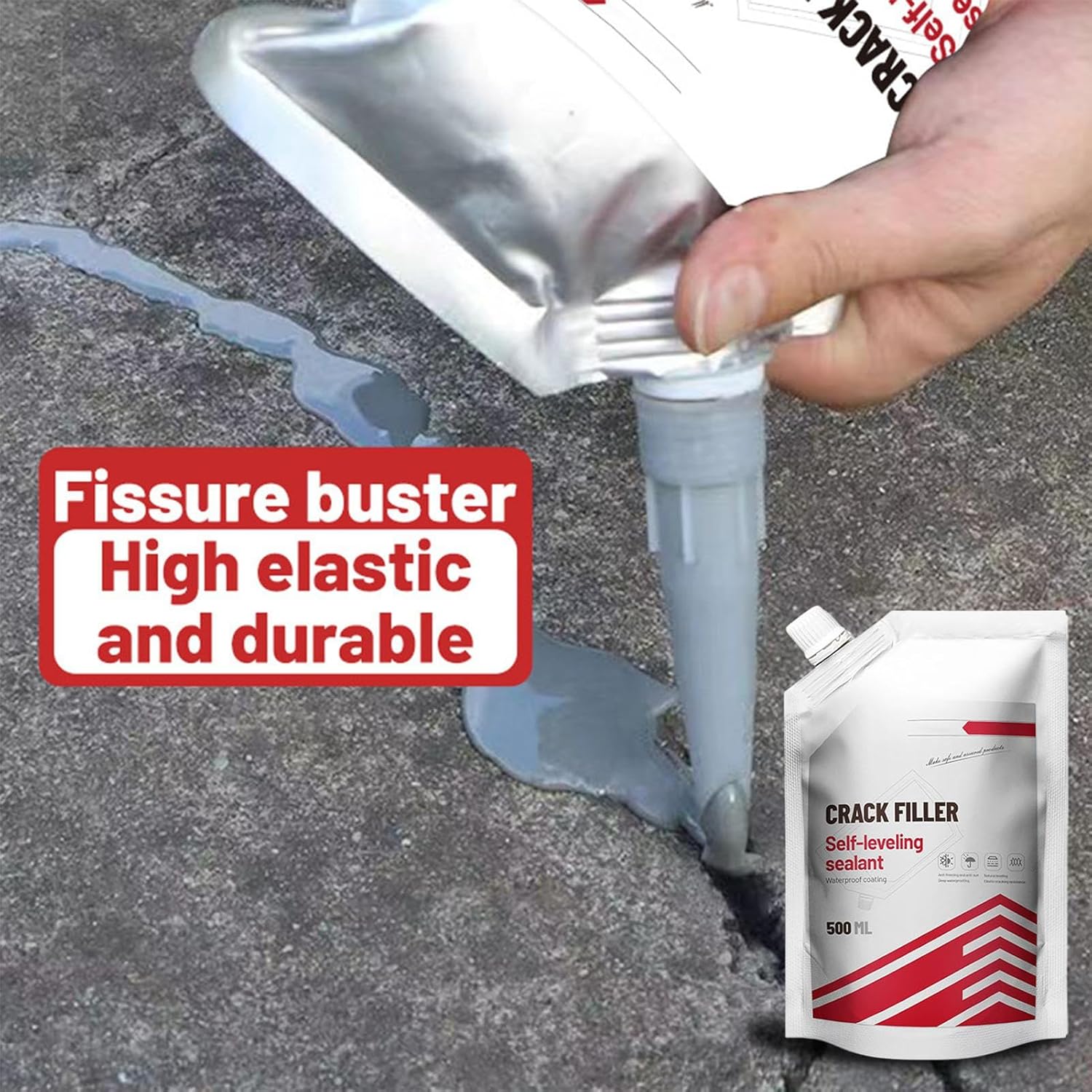 Cement Crack Filler Highly Elastic Self Leveling Asphalt Concrete Repair Sealer 500ml Concrete Crack Filler Asphalt Crack Filler
