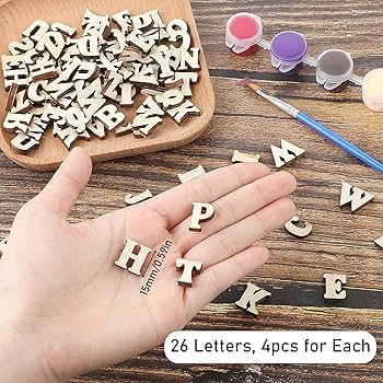 Wooden Lower Case Letters For Crafts U2013 60 Small Alphabet Letters For Learning & Children's Names, Scrapbooking & Classroom Displays U2013 3u20136cm Sizes