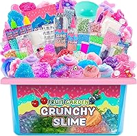 Unicorn Fruit Garden Crunchy Slime Kit - Sparkling Ice Cream Cake Slime Making Kit for Kids, Foam Jelly Cube Slime Party Favors Girls Boys