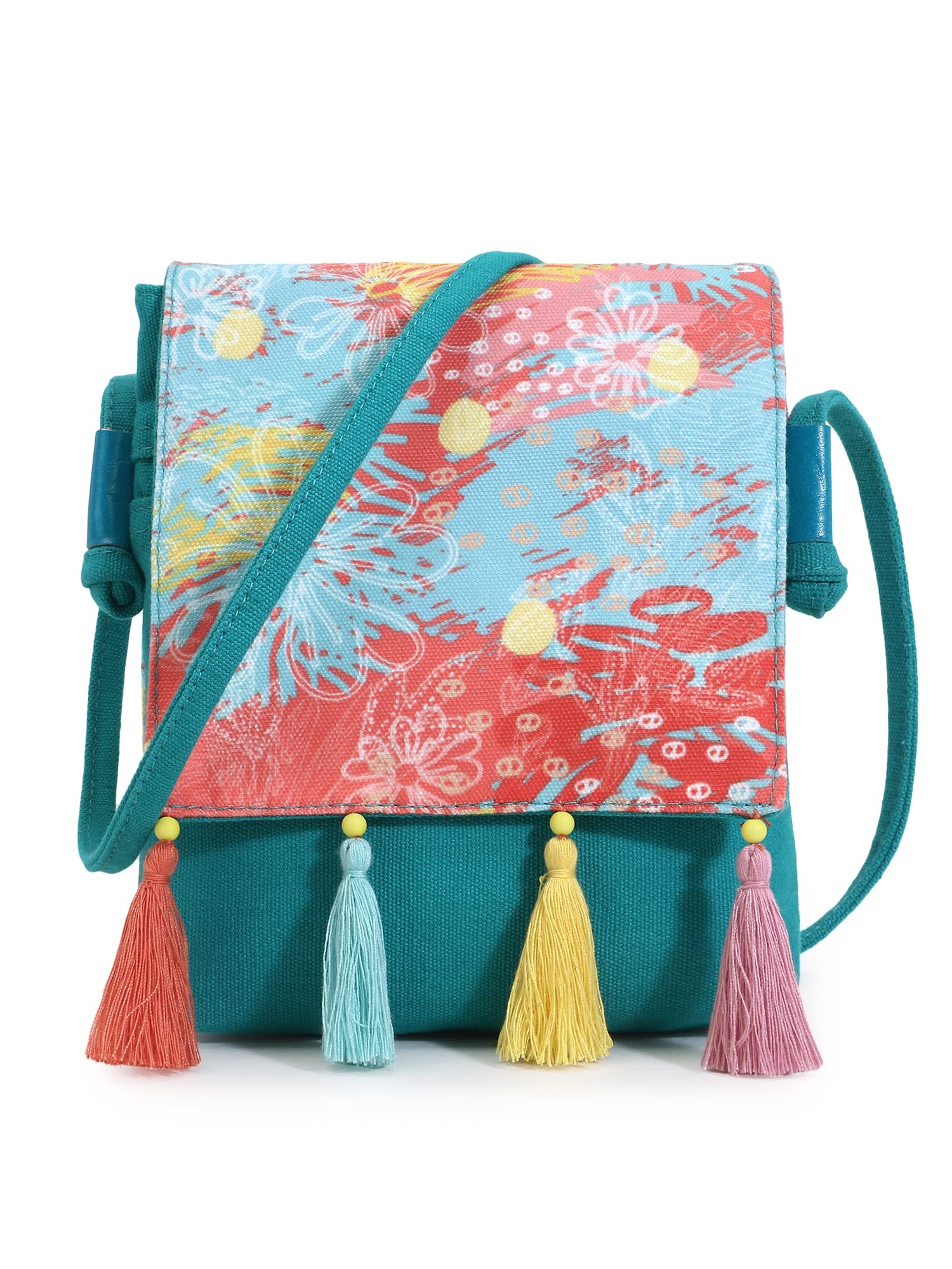 Lush Floral Printed Polycotton Sling Bag-image-47