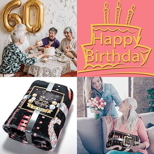 Miniatura 3 de Henghere Regalos de cumpleaños número 60 para mujeres amigas mamá abuela hermana esposa tía compañera de trabajo decoraciones de cumpleaños de 60