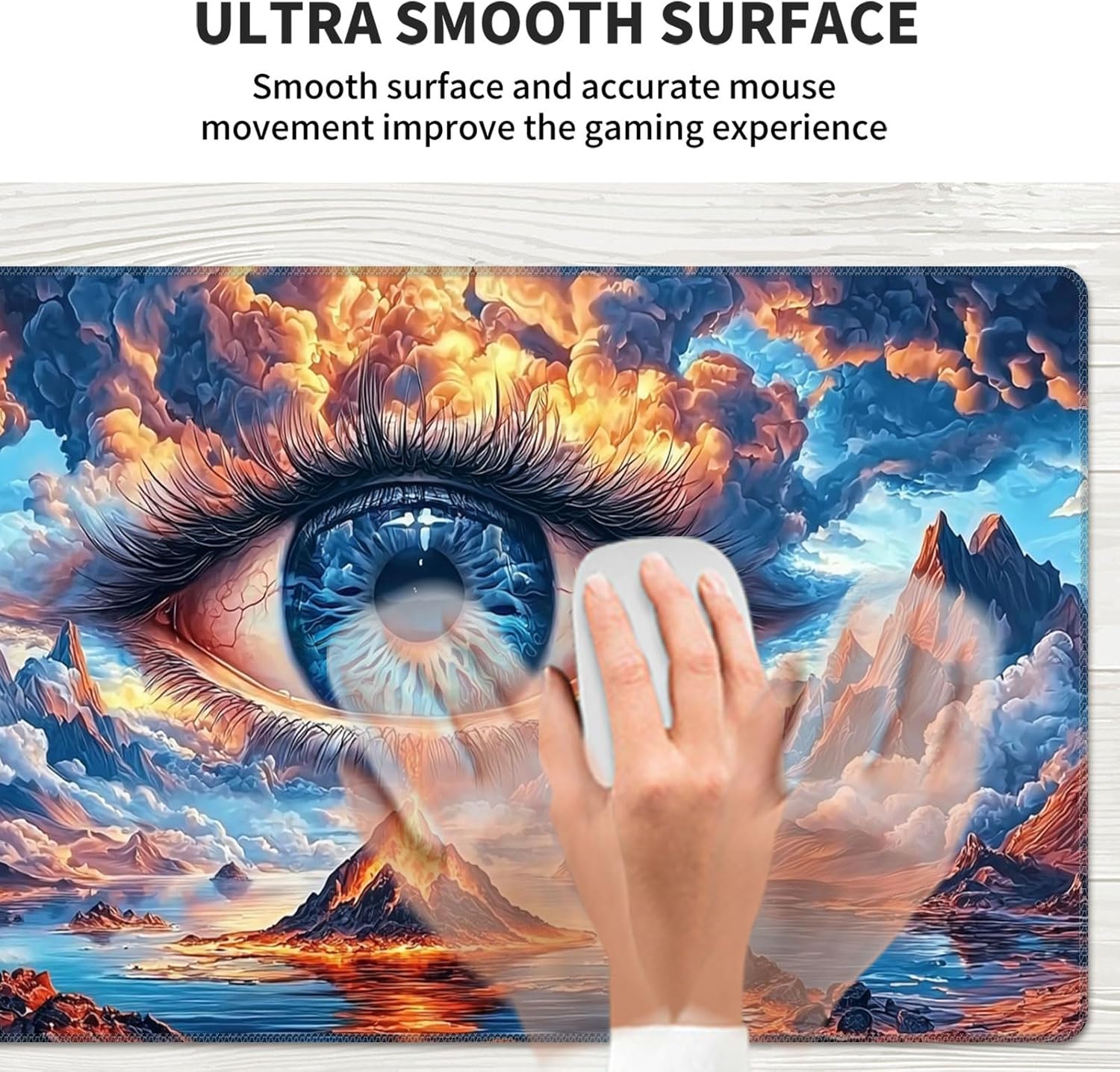 Playmat for TCG, with Free Storage Bags, Game Mat 24 x 14 inches, MTG and Board Game Mat for Cards, Ideal for Card Game Enthusiasts, Giant Eye
