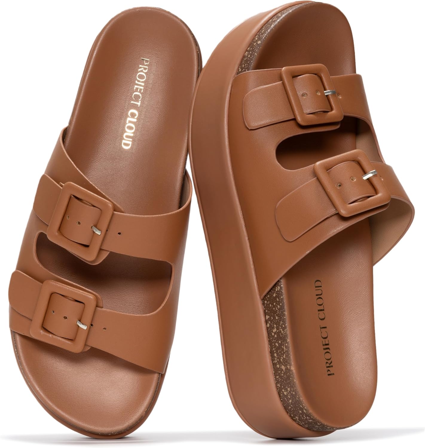 Project Cloud Platform Sandals Women - Plush & Soft Insole Wedge Slides for Women Footwear - Beach Essential Wedge Sandals for Women 2026 (Softy)