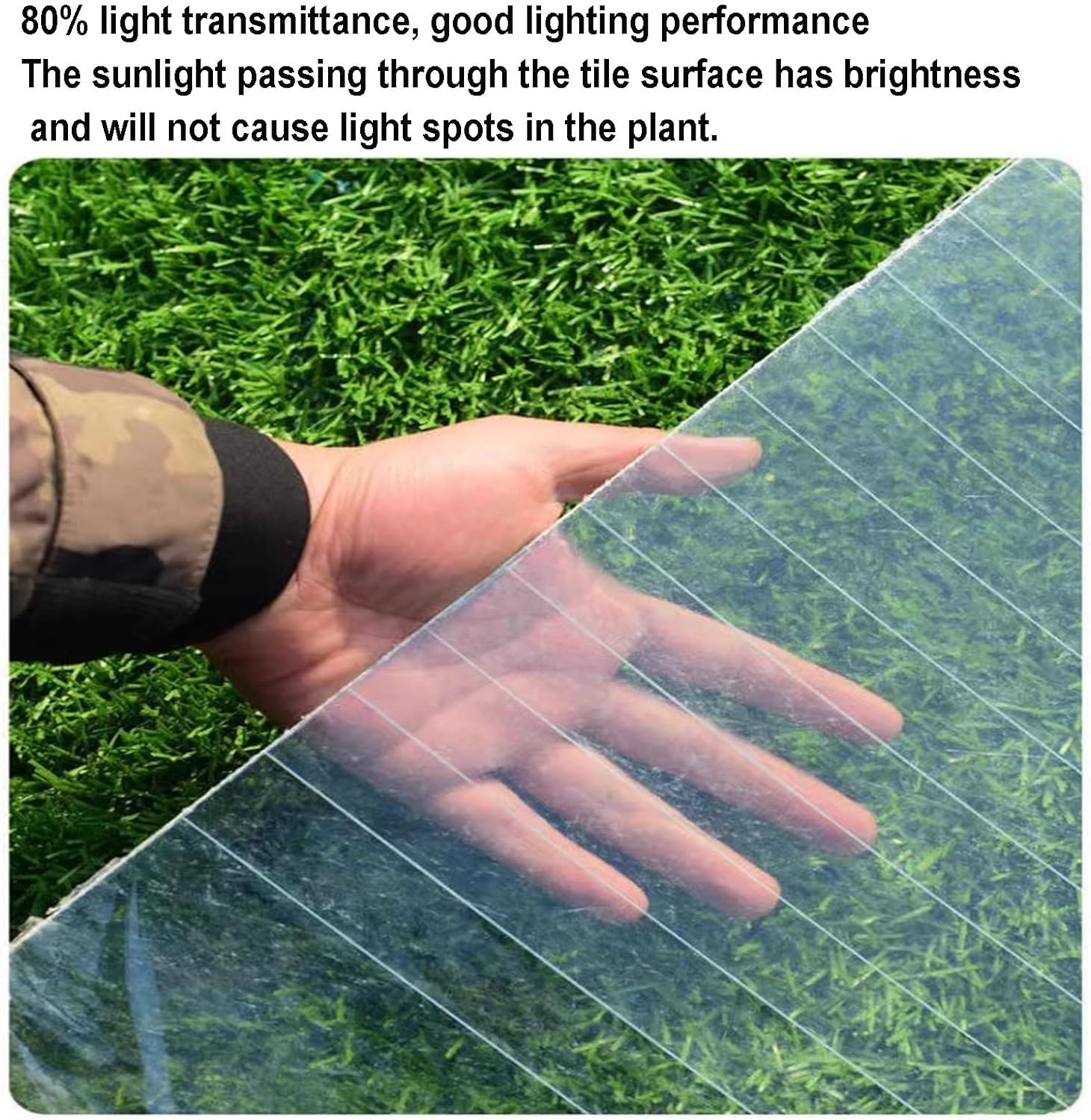 EMYJAY Polycarbonate Roofing Sheet, 0.8mm Glassfiber Panel Insulation Waterproof Greenhouse Roof Panels Outdoor Clear Daylighting Panels (Color : Clear, Size : 1x15m)