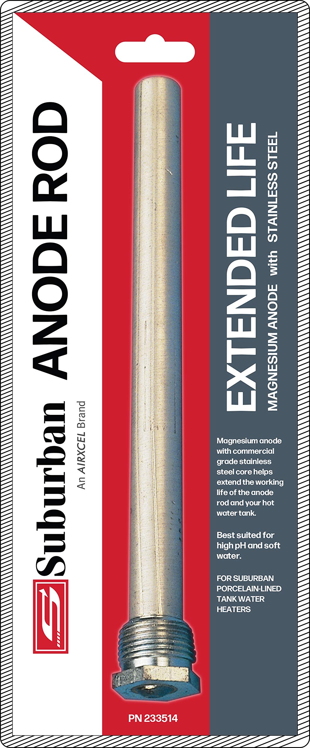Amazon.com: SUBURBAN MFG Suburban 233514 Anode Rod Magnesium : Automotive
