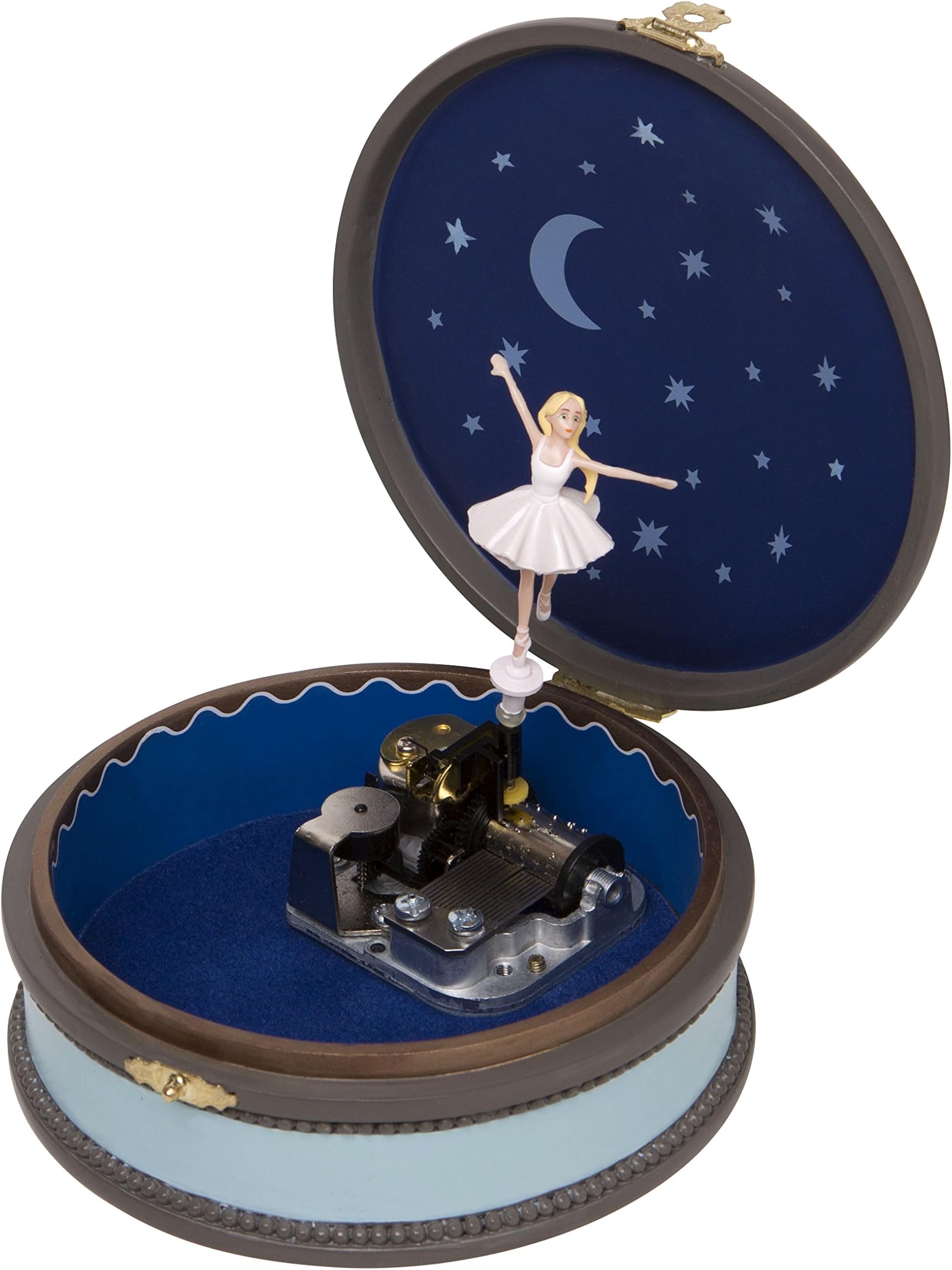 Trousselier - Ballerina - Leap© The Movie - Felicie'S Music Boxes - Musical Jewellery Box - Vintage - ! Very Fragile! - Ideal Young Girl's Gift - Music Swan Lake - Blue Color - 2 Count