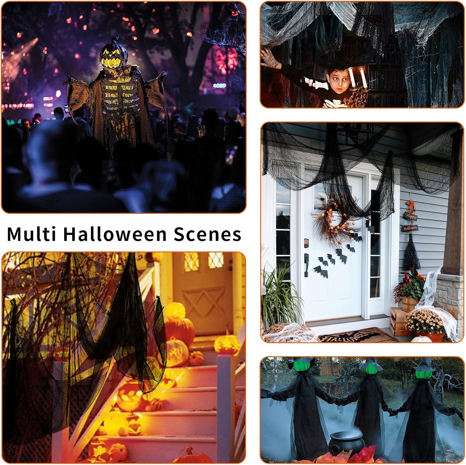 590" x 30" Halloween Creepy Cloth Spooky Halloween Decorations Indoor Outdoor Haunted House Party Decor Supplies Backdrops for Garden,Doorways,Yard,Home,Windows - Image 5
