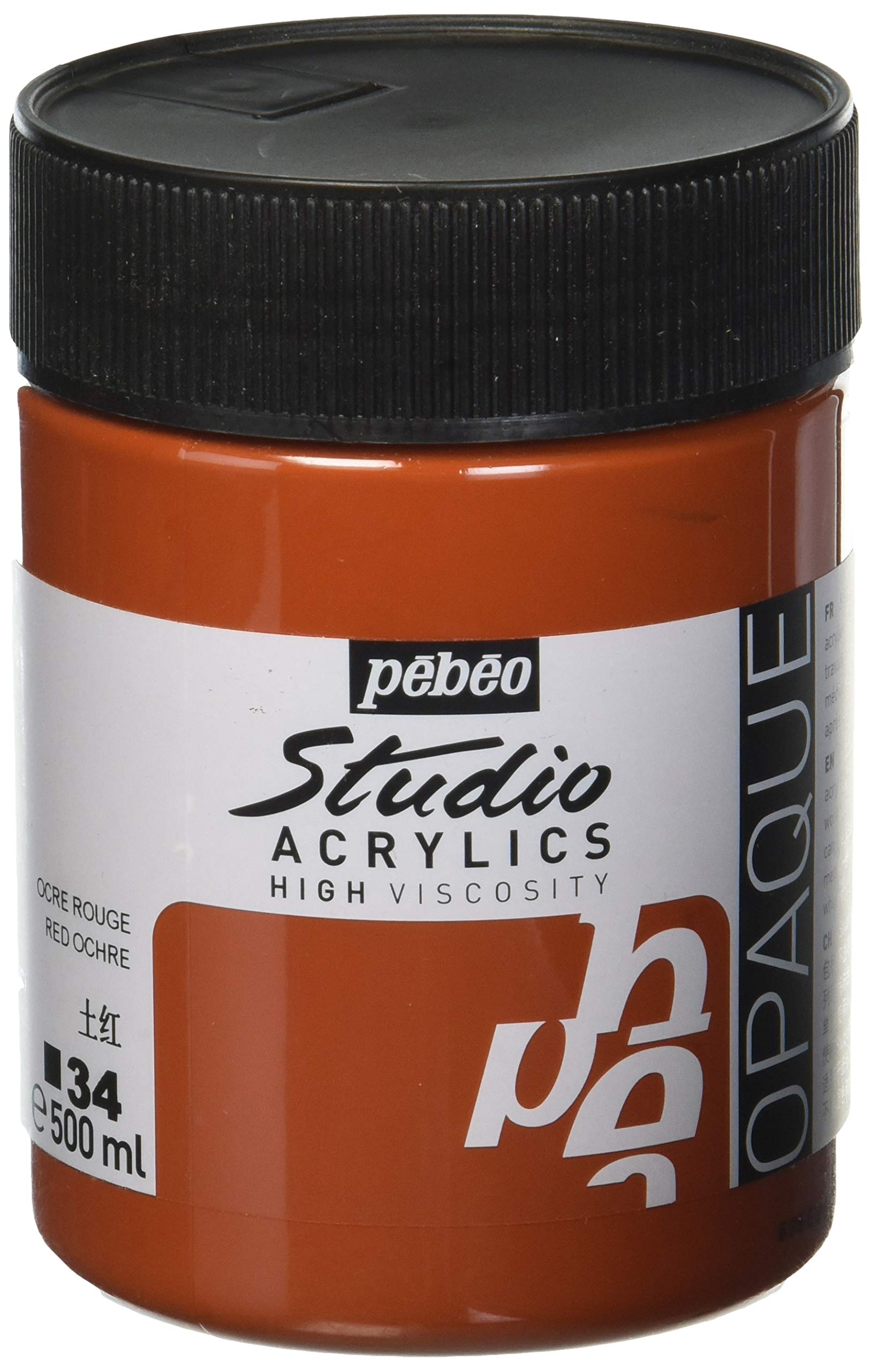Pebeo Studio Acrylics HV 500 ml Red Ochre, Jars