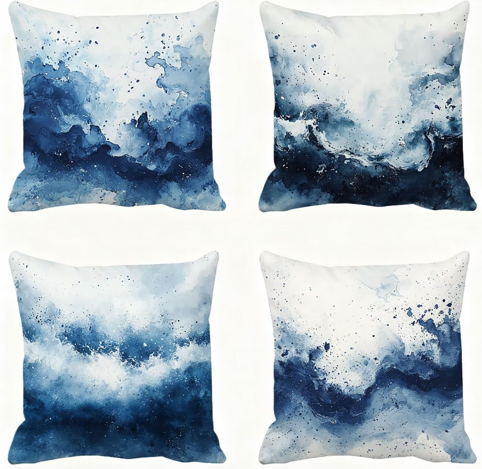 Azul Marino Funda Cojin 60x60 Blanco Funda Almohada 60x60 Cojines Sofa Súper Suave Fundas Cojines Decorativos Fundas Almohadas 4 Piezas Cervicales y Cuello, para Hogar Cama Salon Decoracion E - 725