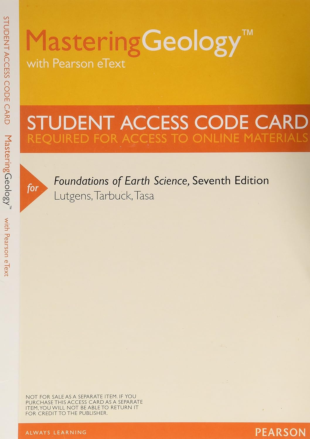 Buy Mastering Geology with Pearson eText ValuePack Access Card for