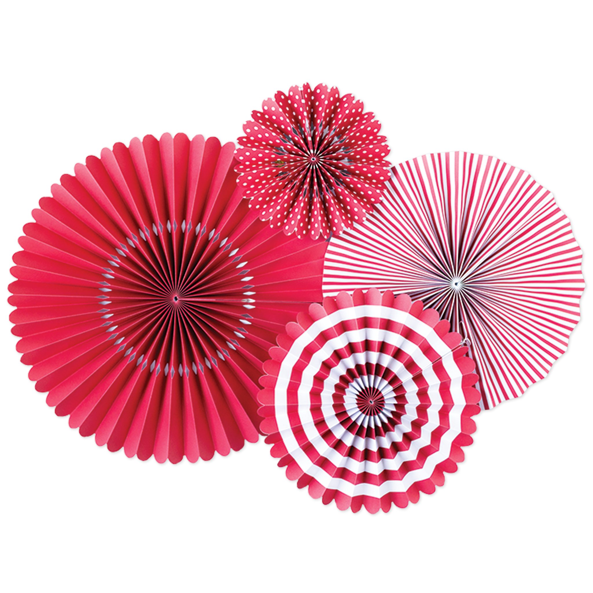 My Mind's EyeFancy Cherry Red Paper Party Fans - 4 Count - Decorations