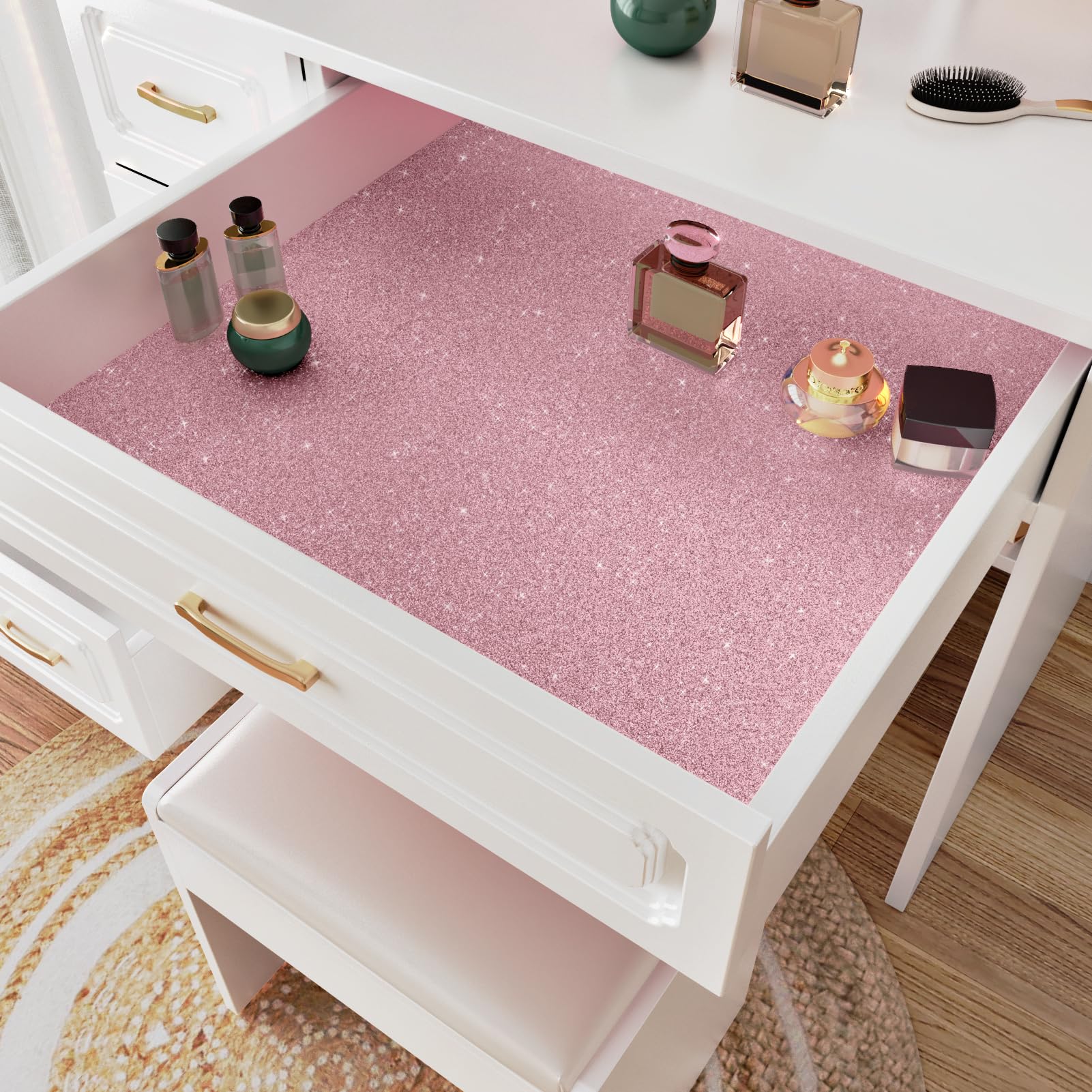 Leer grof glitter licht roze, wit hartjes en roze confetti | Grof