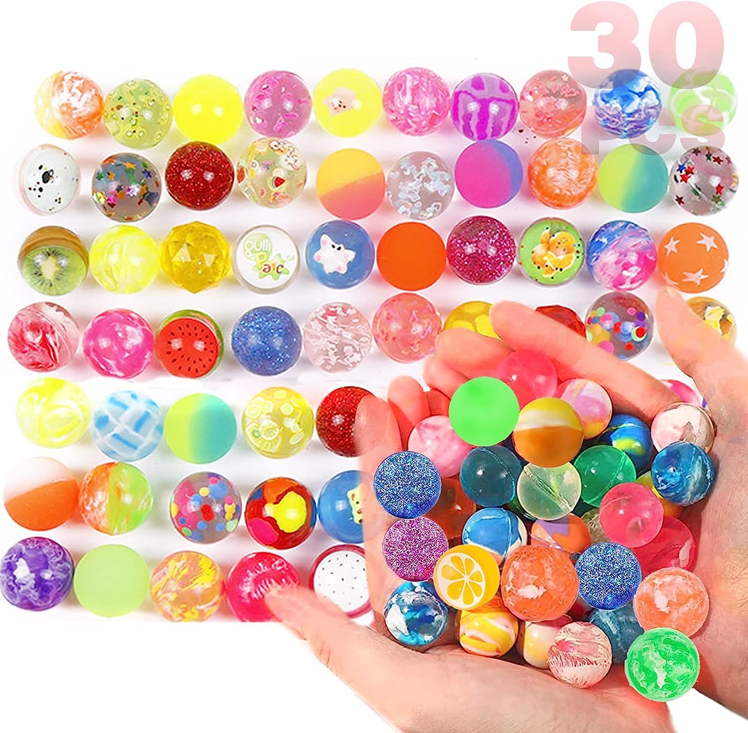 Buy Bouncy Balls in Bulk Pack of 30 (1.23inch/32mm) High Bounce Ball