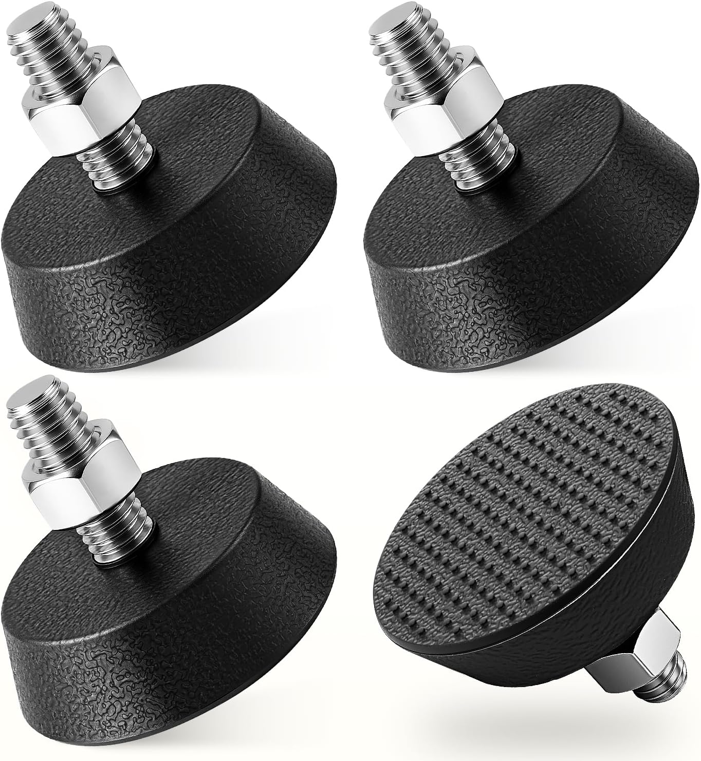 Upgrade Exercise Bike Support Foot Pads Stainless 3/8″ Leveling Screws Feet Compatible with Peloton OG & Plus Anti-Slip Rubber Shock-Absorbing Noise Reduction Replacement Parts
