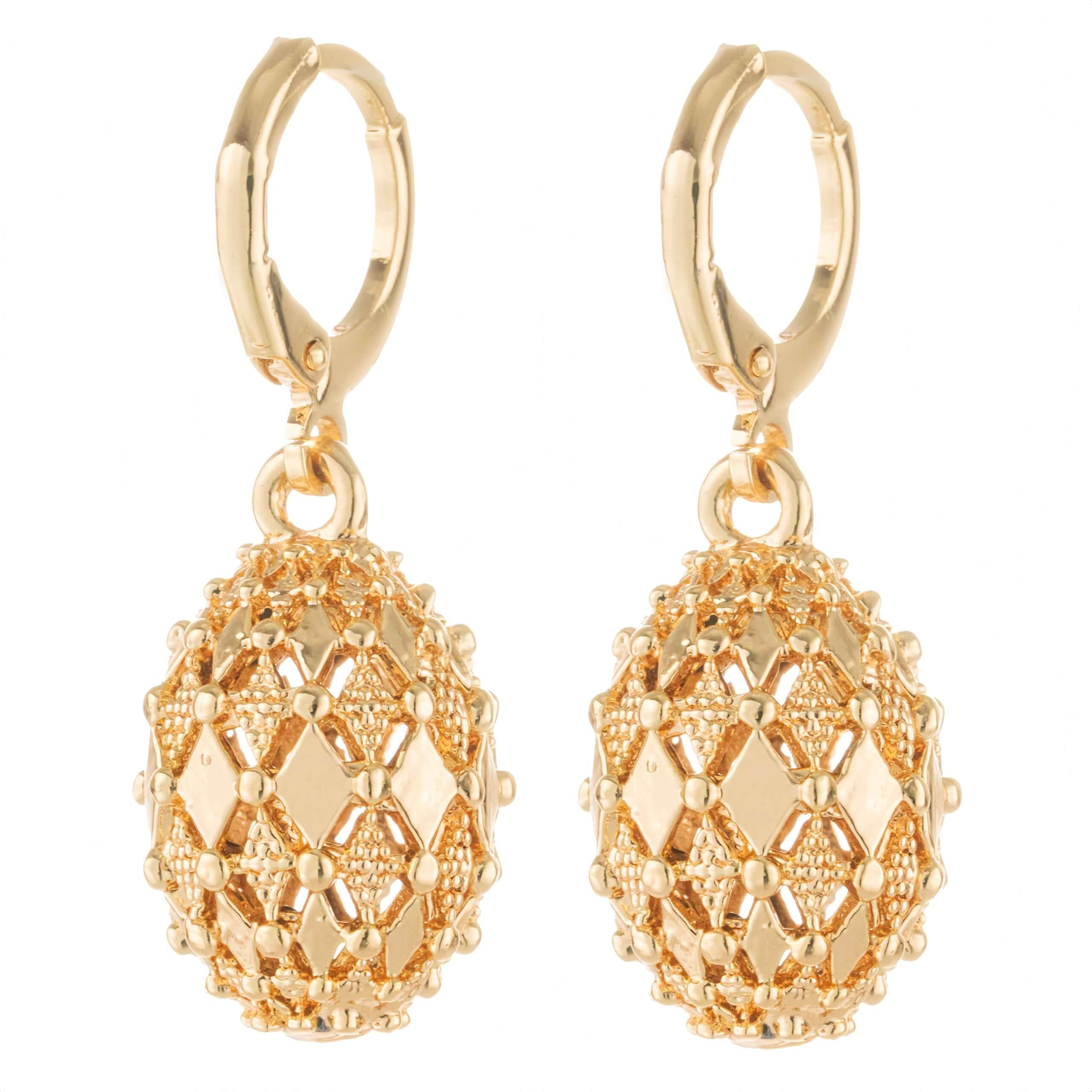 18K Gold Plated Hollow Matte Ball Beaded Dangle Earrings for Women, Hypoallergenic Chunky Lightweight Earring, Bohe Elegant Drop Earrings, Statement Jewelry Gifts Party Fashion