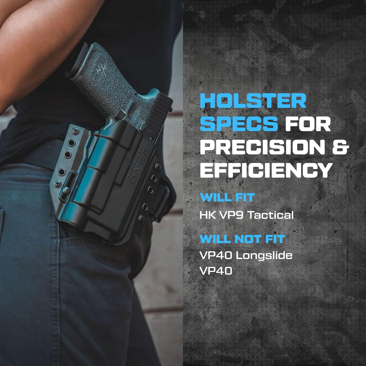 Holster for H&K™ VP9 - OWB Holster for Concealed Carry / Custom fit to Your Gun - Outside the Waistband - Comfort and Concealment - EDC - Pistol Holster - Gun Holster