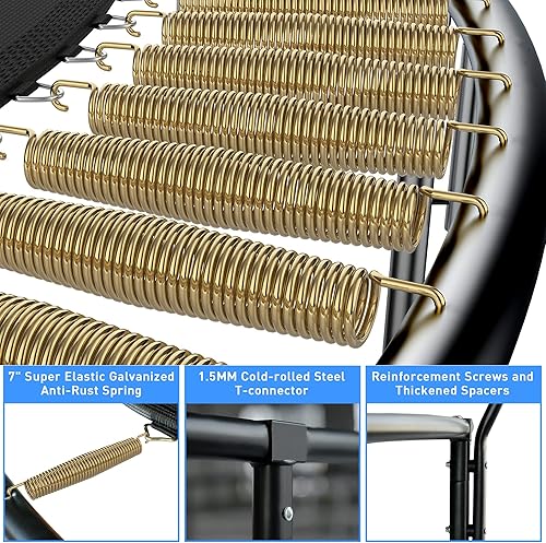 Miniatura 3 de Kacho Tranpoline Outdoor 8, 10, 12, 14, 15, 16 pies Tranpoline para niños diseño curvado reforzado y 1500 libras y fácil de instalar, tranpoline con