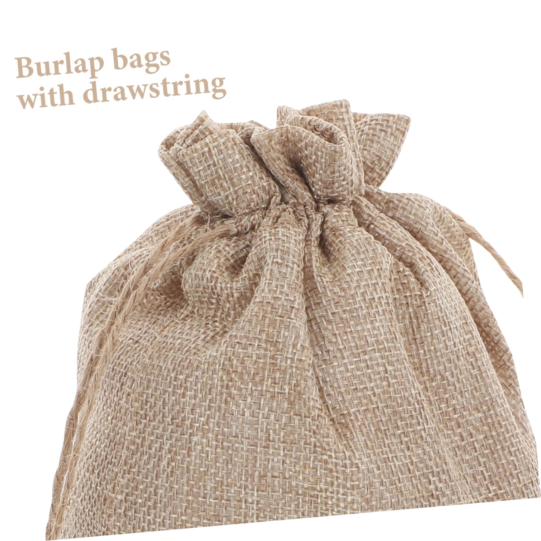 TOPPERFUN Sacchetti Regalo in Iuta Naturale Coulisse, 10 Pz 10x14 Pollici, Sacchetti per Bomboniere, Feste, Matrimoni, Natale, Capacità Generosa