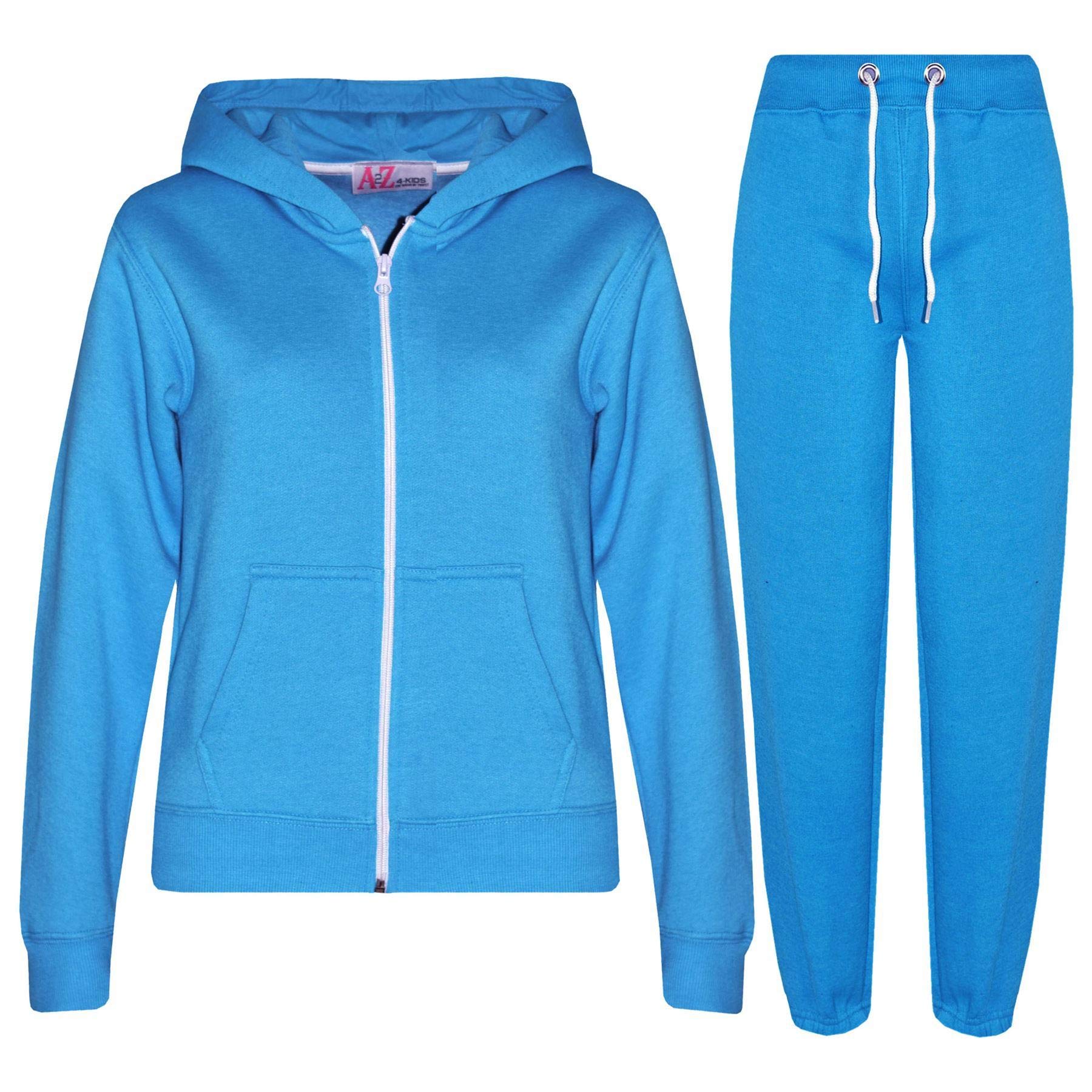 A2z 4 Kids Boys Blue Girls Tracksuit Set Plain & Camouflage Fleece - Plain Tracksuit 13