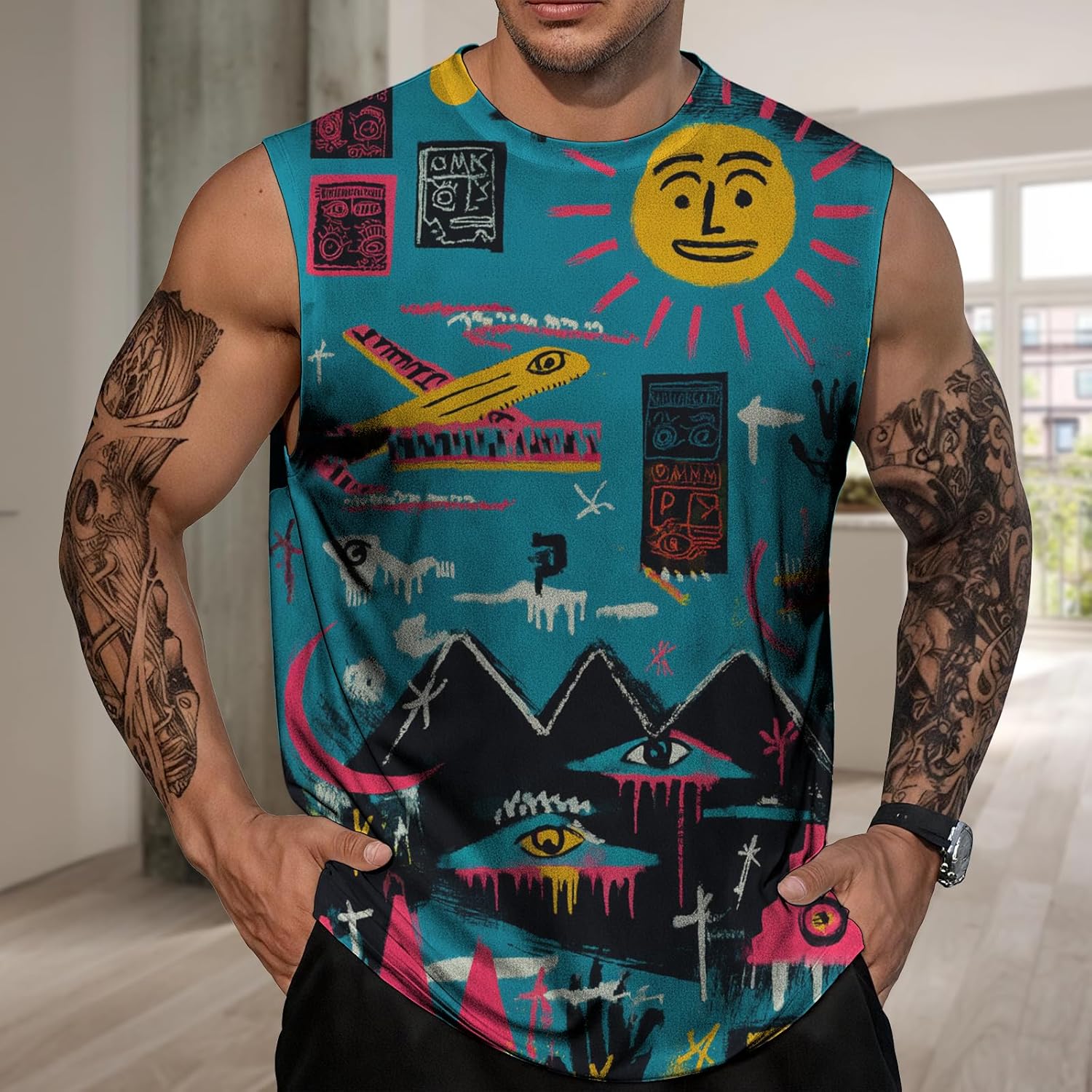 MARSVOVO Sleeveless T Shirts for Men Summer Casual Street Wear Outdoor Tank Tops Basic Undershirt Trendy Outfits 2025 - Image 2