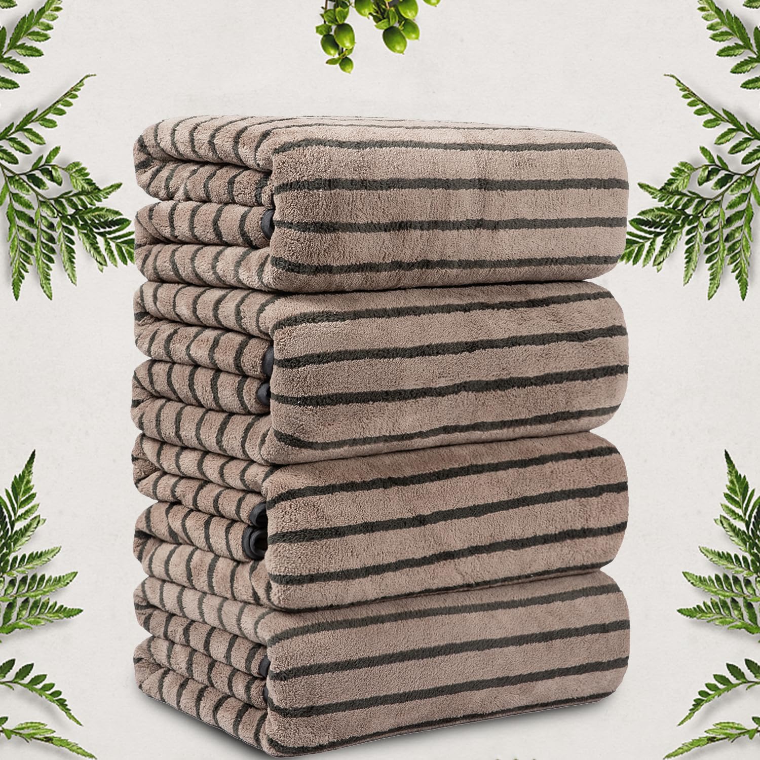 4 Piece Oversized Bath Towels Set, Super Soft Large Bath
