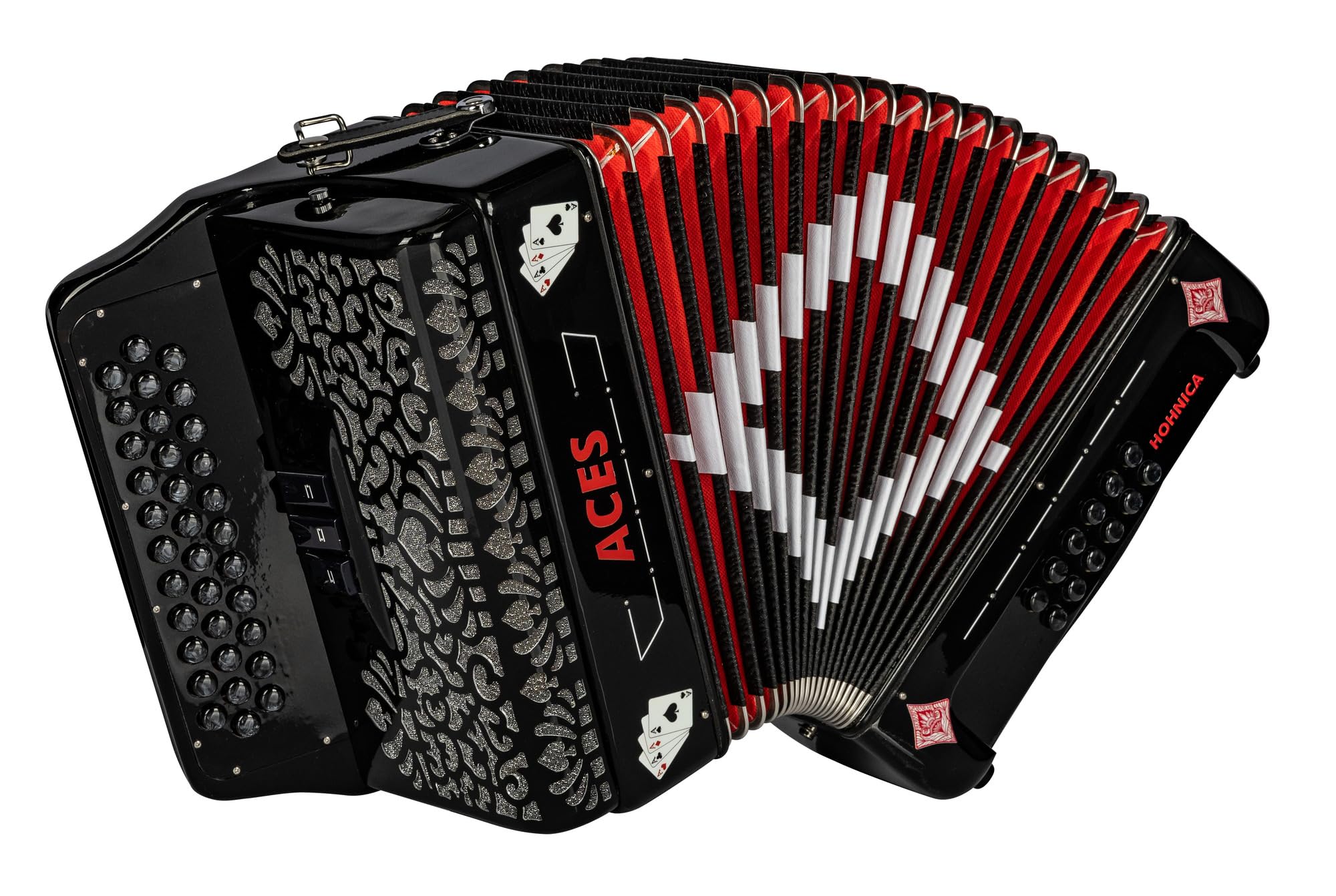 Hohner ACES II 34-Button Accordion with 3 Registers, Black, EAD