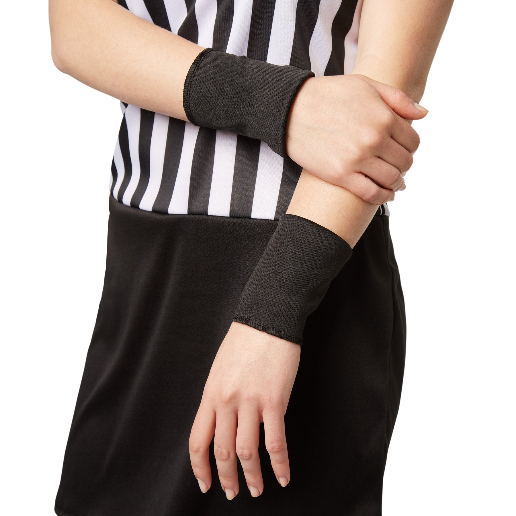 Costume Da Arbitro Uomo Bianco-Nero - Camicia A Maniche Corte E Pantaloni, Taglia M