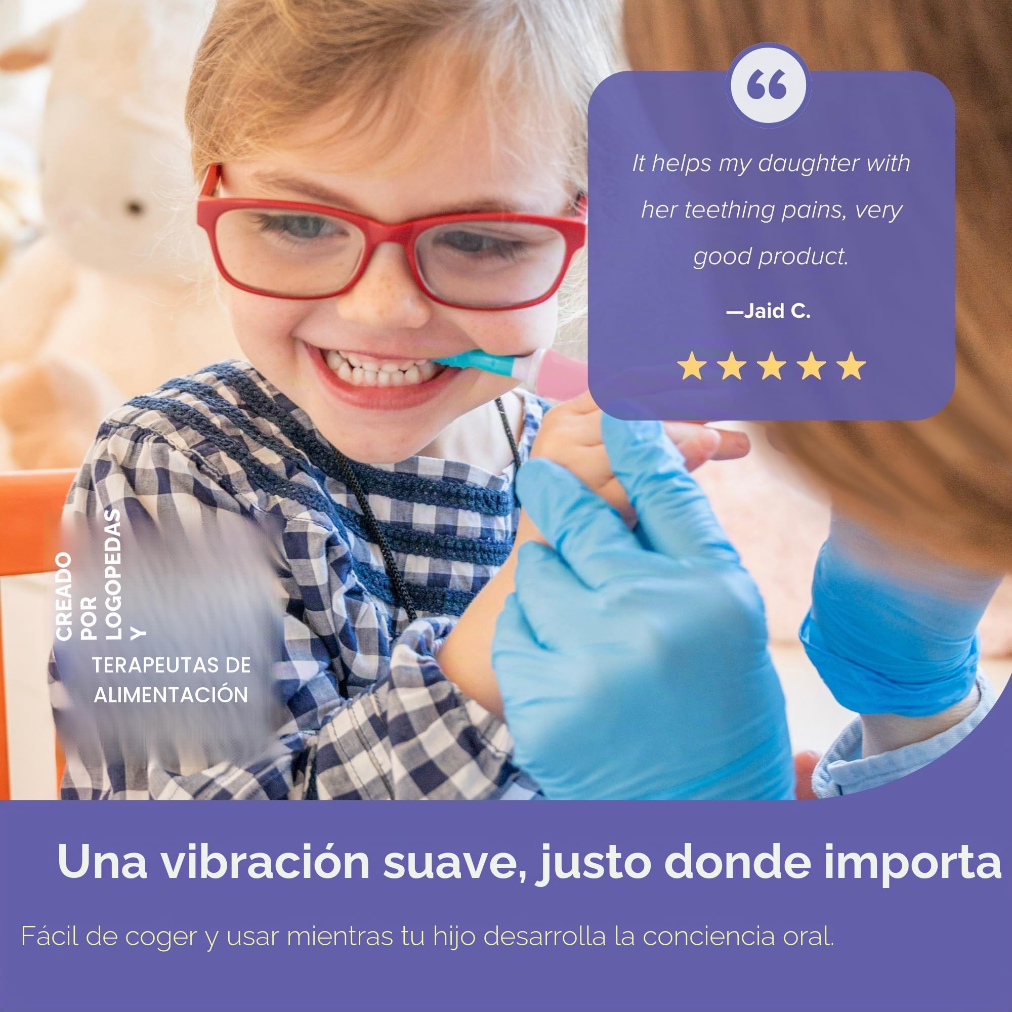 TalkTools Sensi - Herramienta esencial para terapia motora oral, herramienta de vibración sensorial con punta masticable texturizada para estimulación oral, alimentación de niños y adultos, habla y