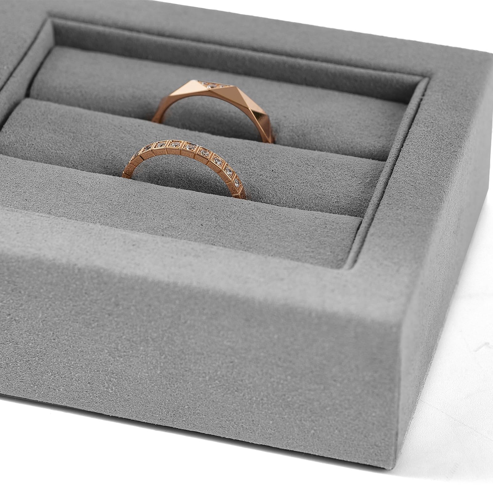 Mikrofaser-Uhrenständer, T-Bar, Uhrenring-Ständer für Damen und Herren, Schmuck, Armband, Uhren, Ring-Organizer für Geschäft und Zuhause (grau)
