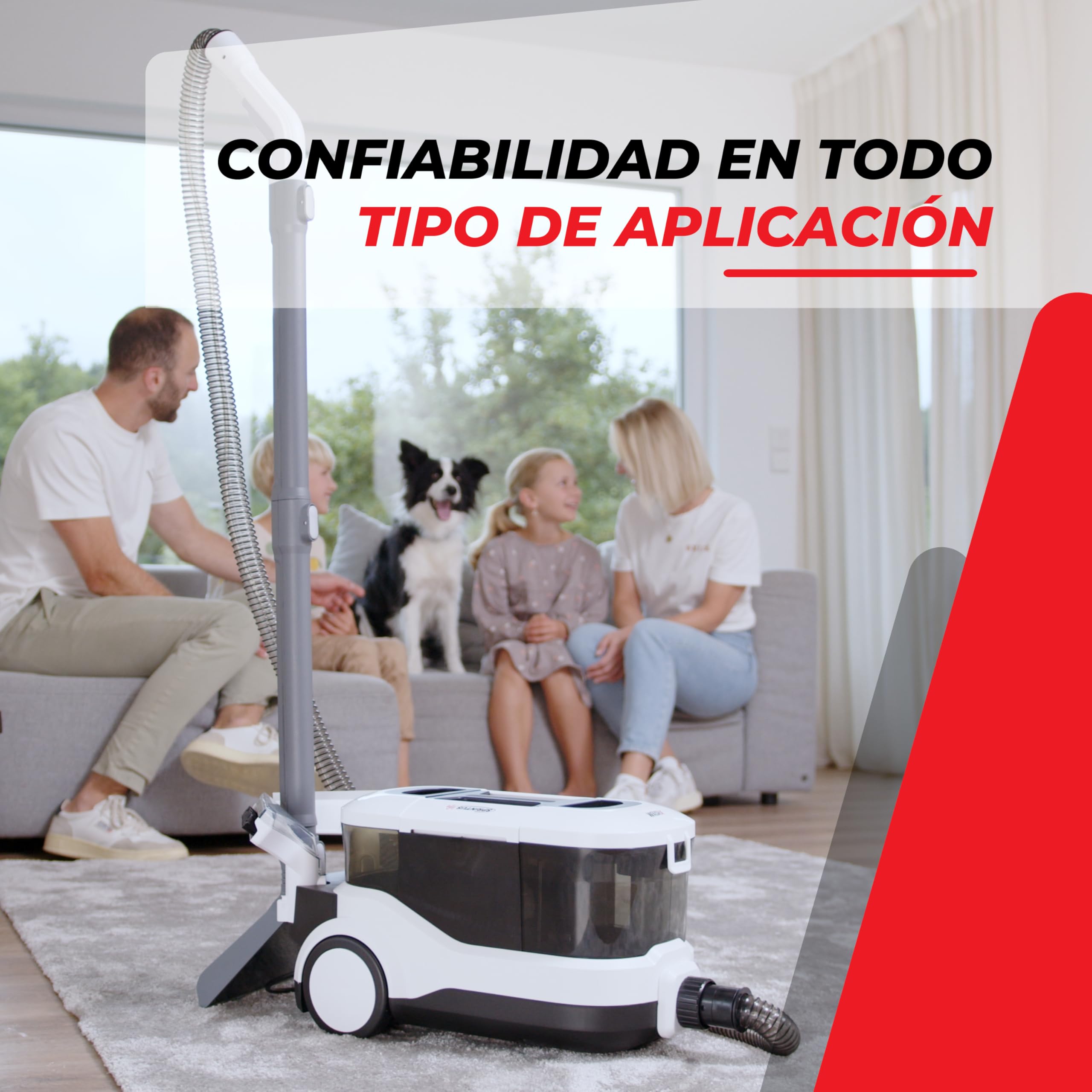 SPOTTY aspiradora de agua tapiceria | Aspiradora con 170mbar de potencia de succión para limpiar alfombras, tapicerías, pelos de mascotas, coches y suelos duros | limpiador de tapicerias [67 db]