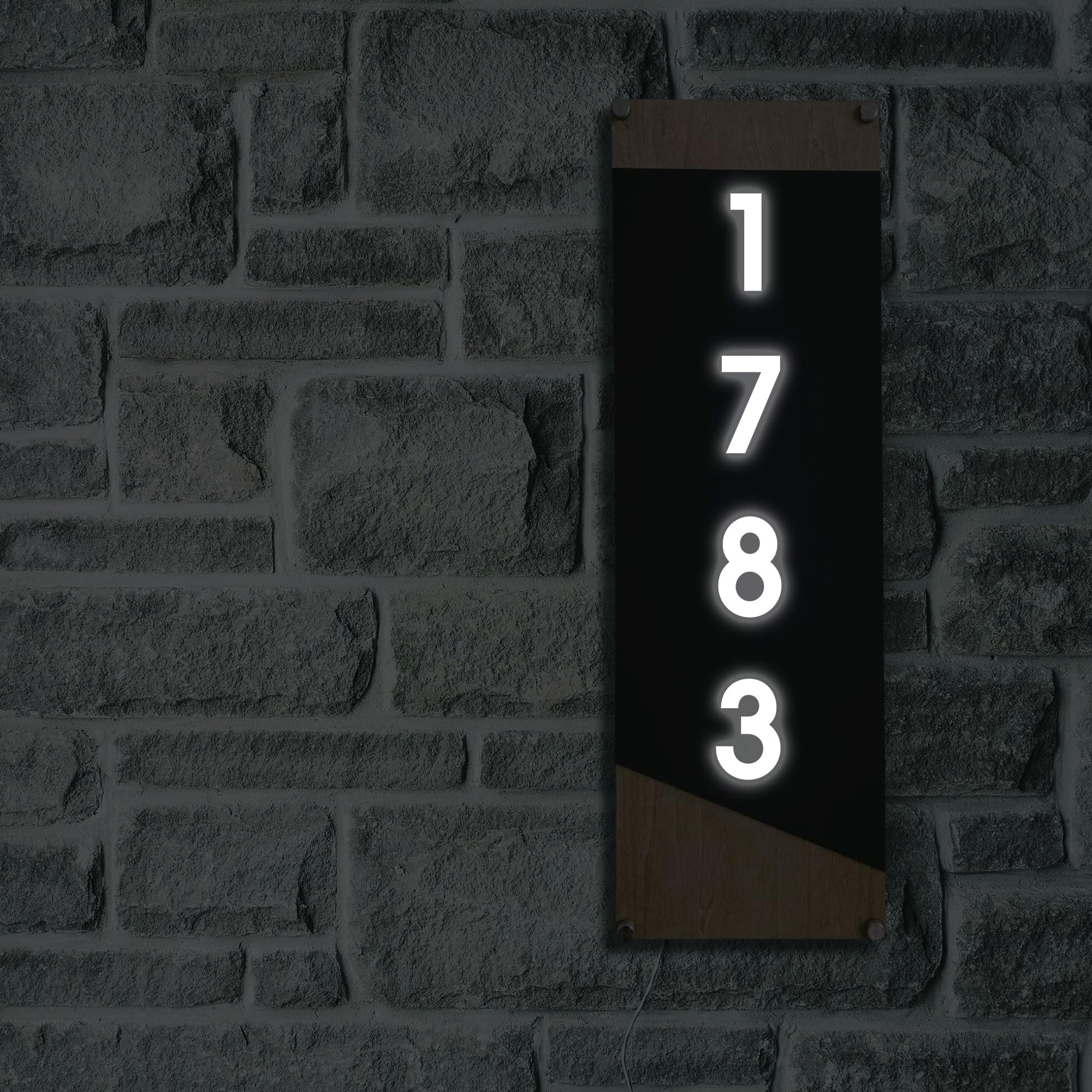 Hausnummer mit LED-Licht, personalisiertes Acrylholz für den Außenbereich, beleuchtete Adressschilder für Zuhause, dekoratives Hausnummernschild, wasserdicht und langlebig