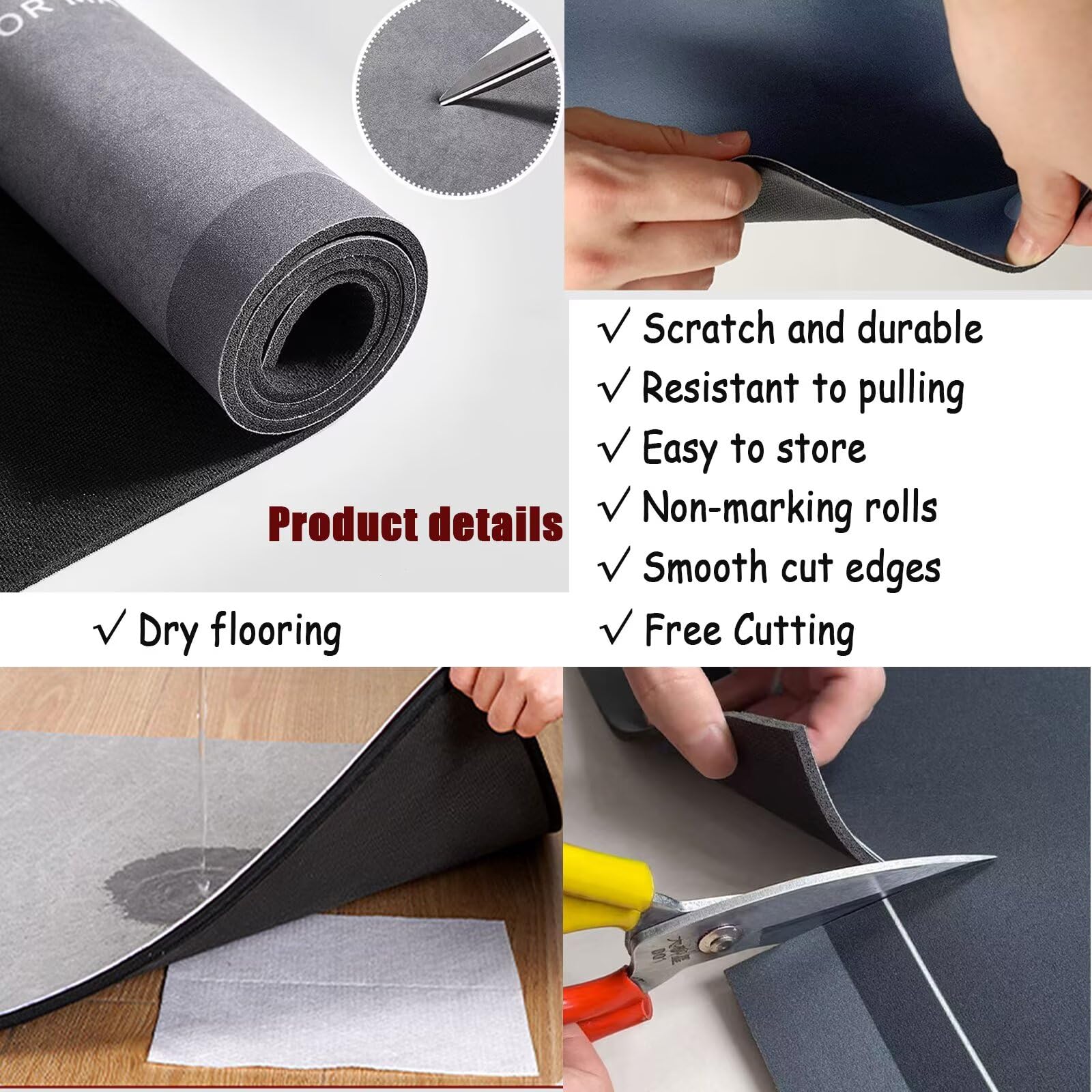 Diatomite Badematte, 70 x 120 cm, rutschfest, super saugfähig, schnell trocknend, Duschmatte, waschbar, bunt, für Badezimmer, Küche, Bodenmatte